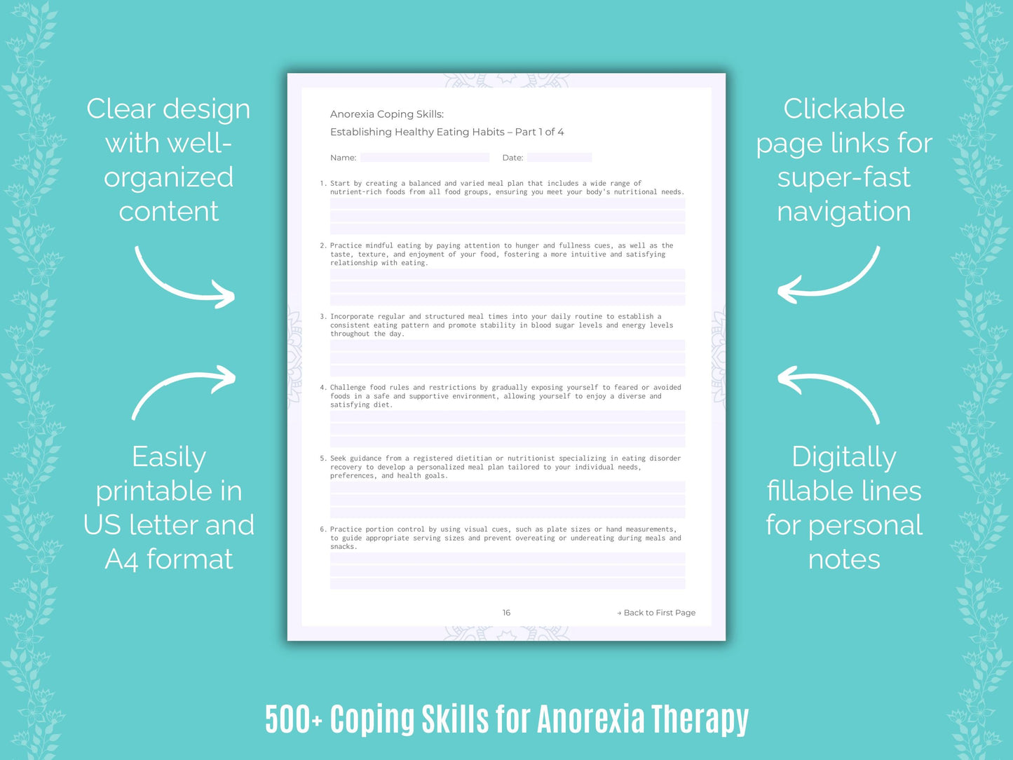 Anorexia Therapy Counseling Templates