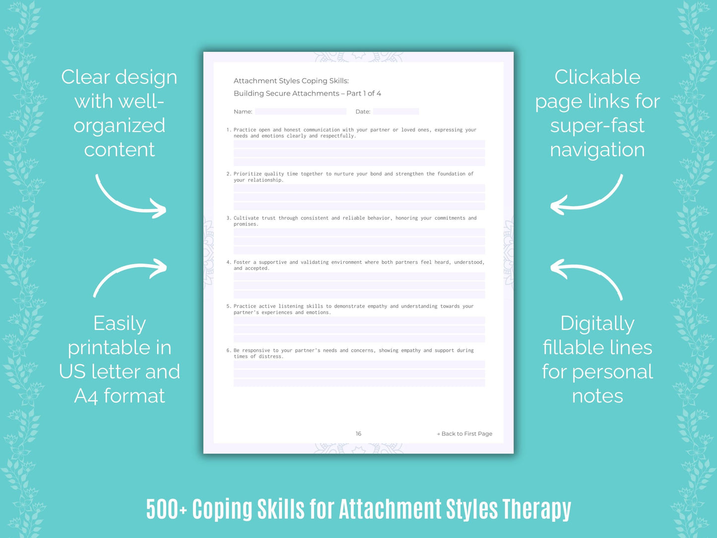 Attachment Styles Therapy Counseling Templates