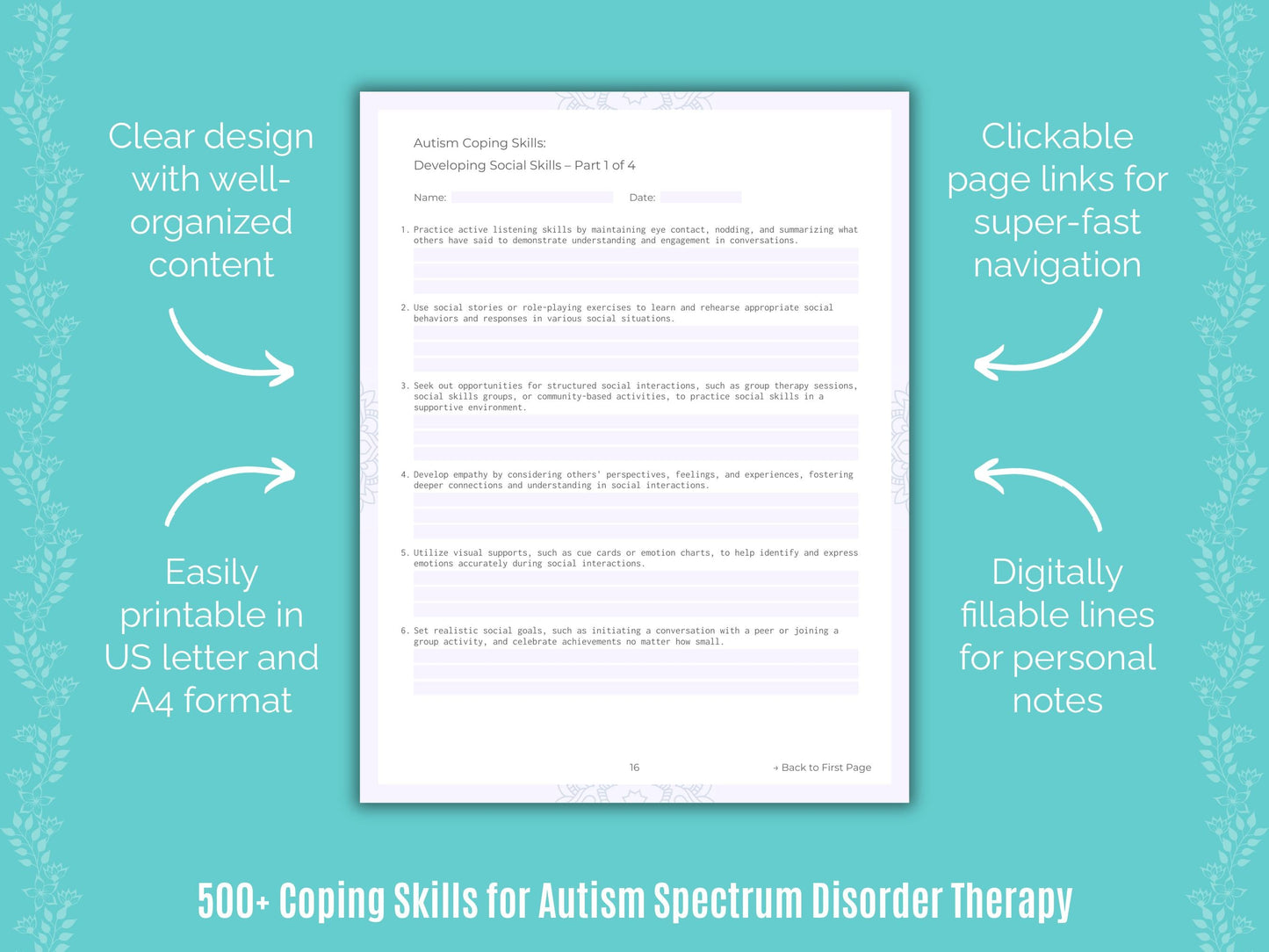 Autism Spectrum Disorder Therapy Counseling Templates