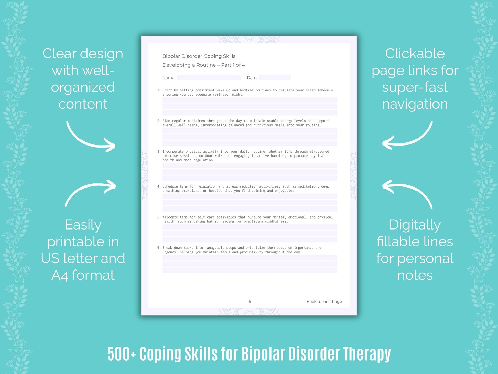 Bipolar Disorder Therapy Counseling Templates