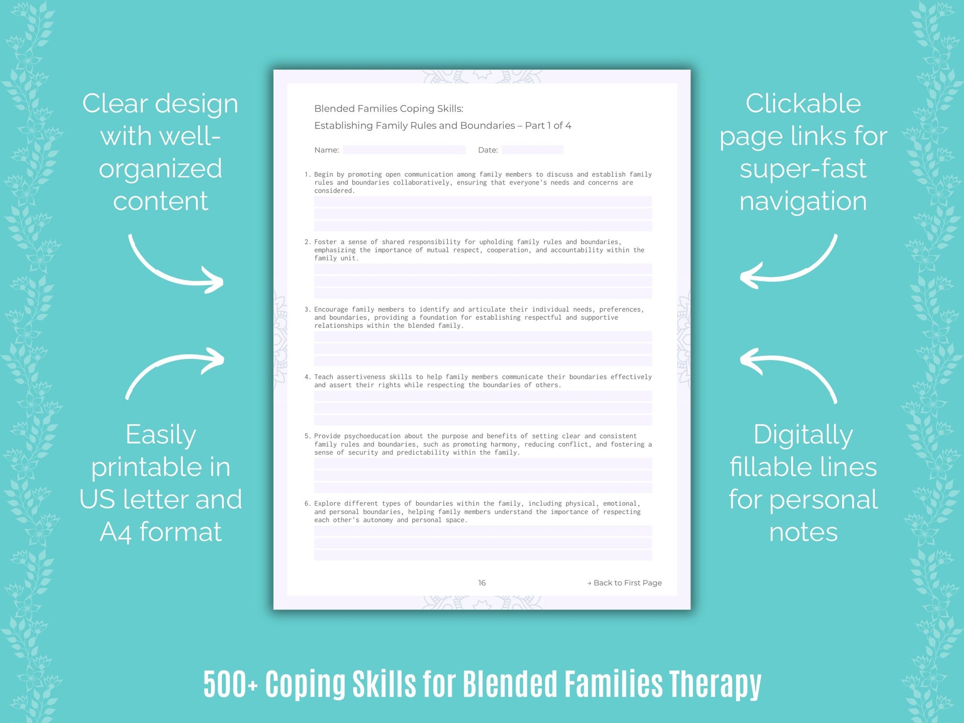 Blended Families Therapy Counseling Templates