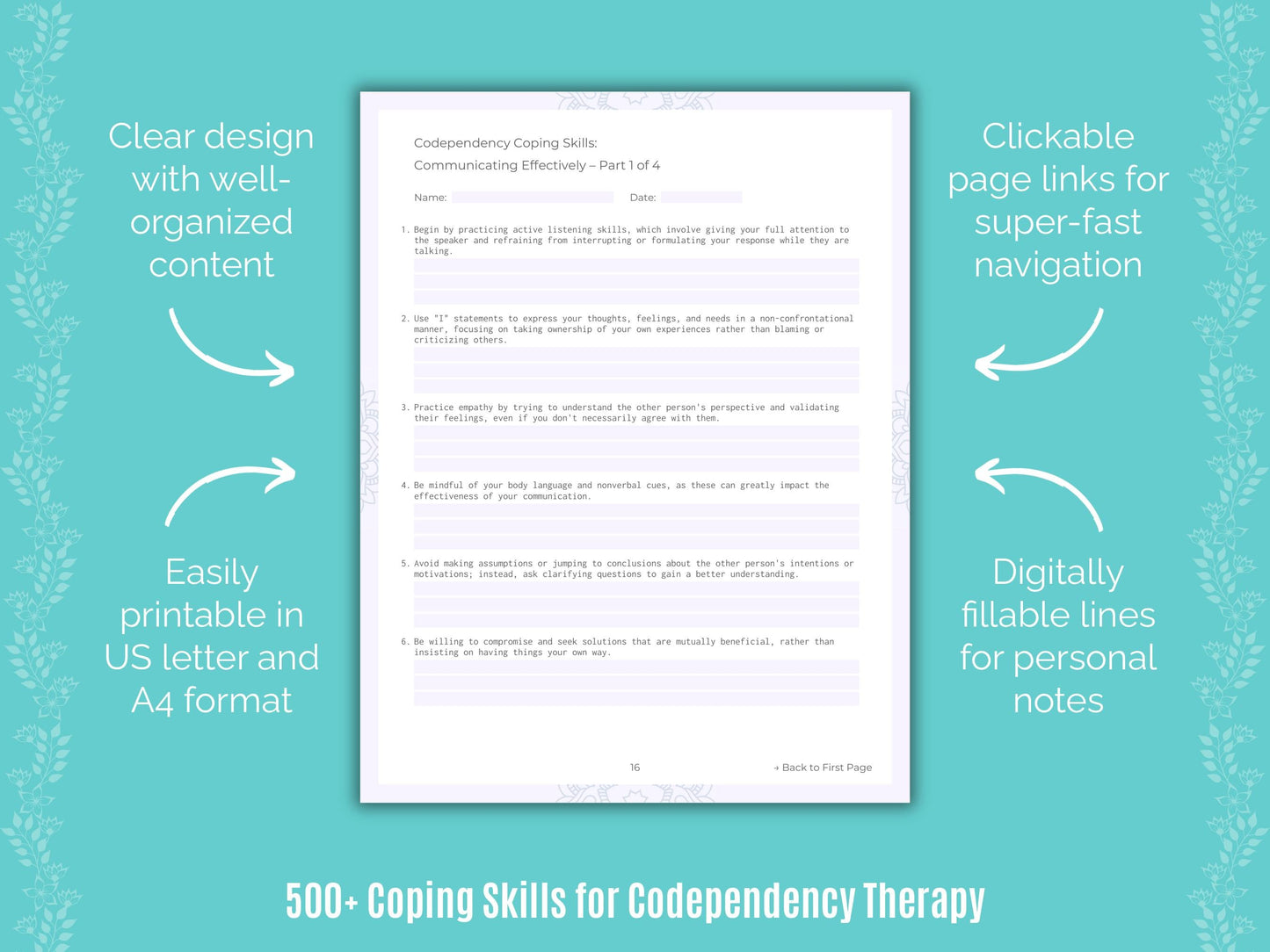 Codependency Therapy Counseling Templates