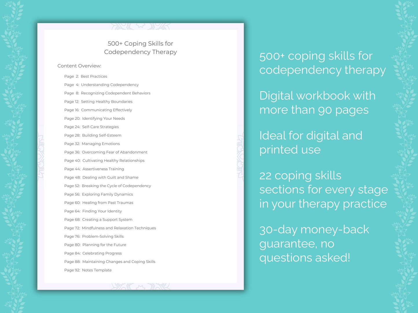 Codependency Therapy Therapist Worksheets