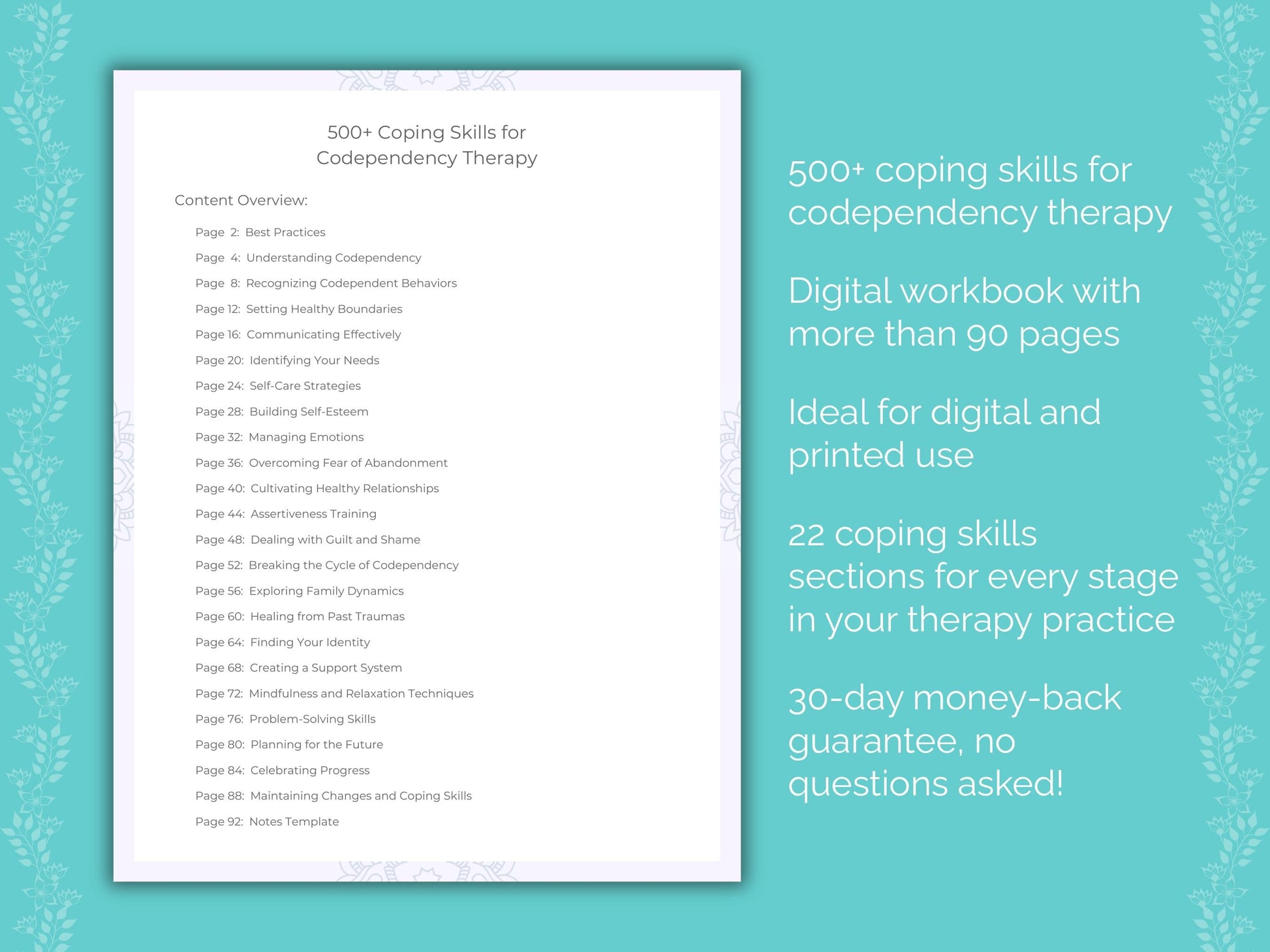 Codependency Therapy Therapist Worksheets