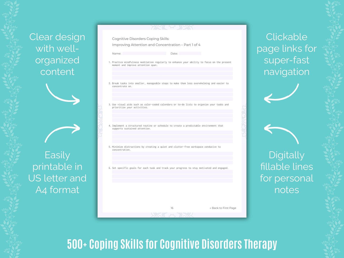 Cognitive Disorders Therapy Counseling Templates