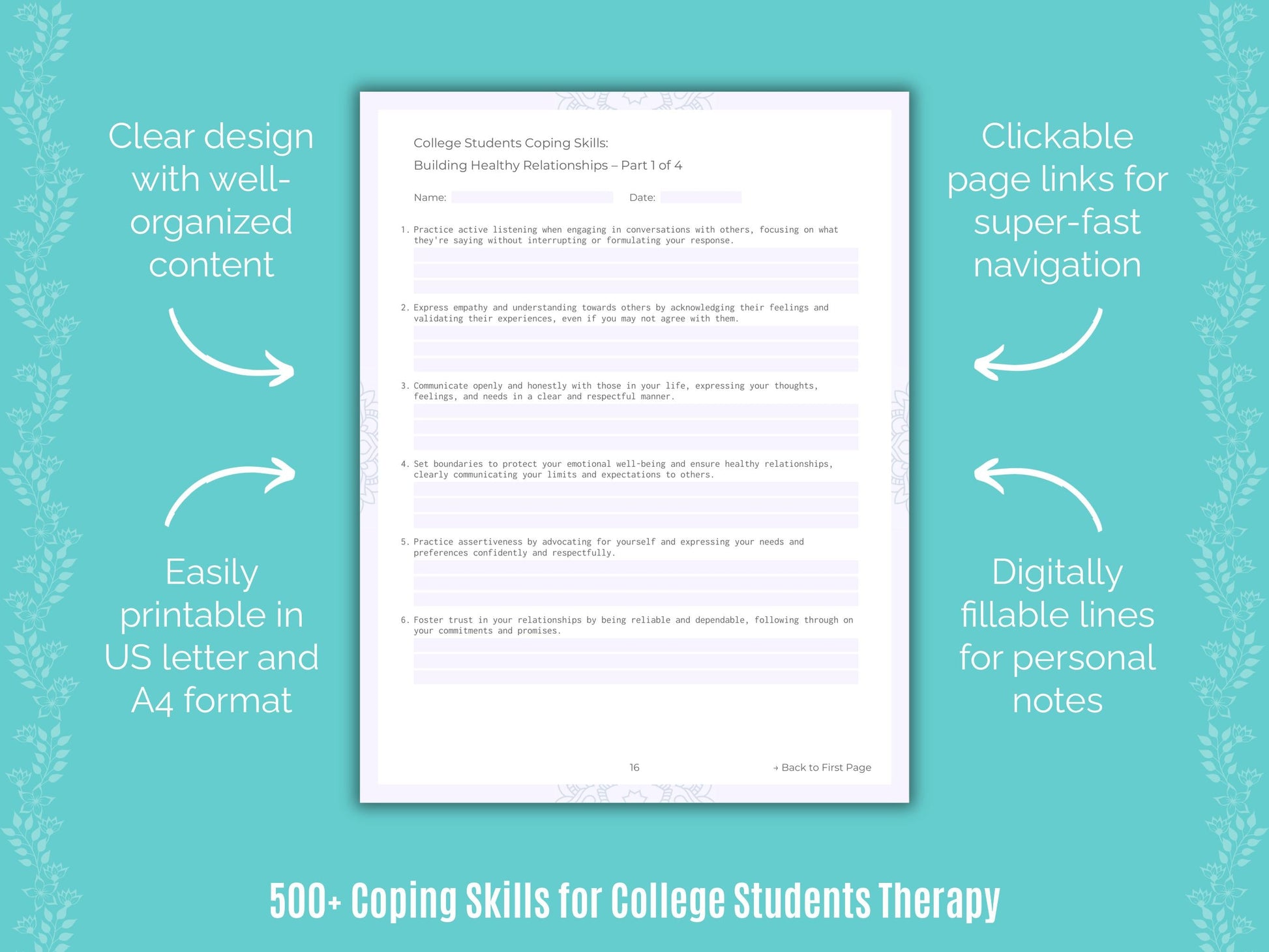 College Students Therapy Counseling Templates