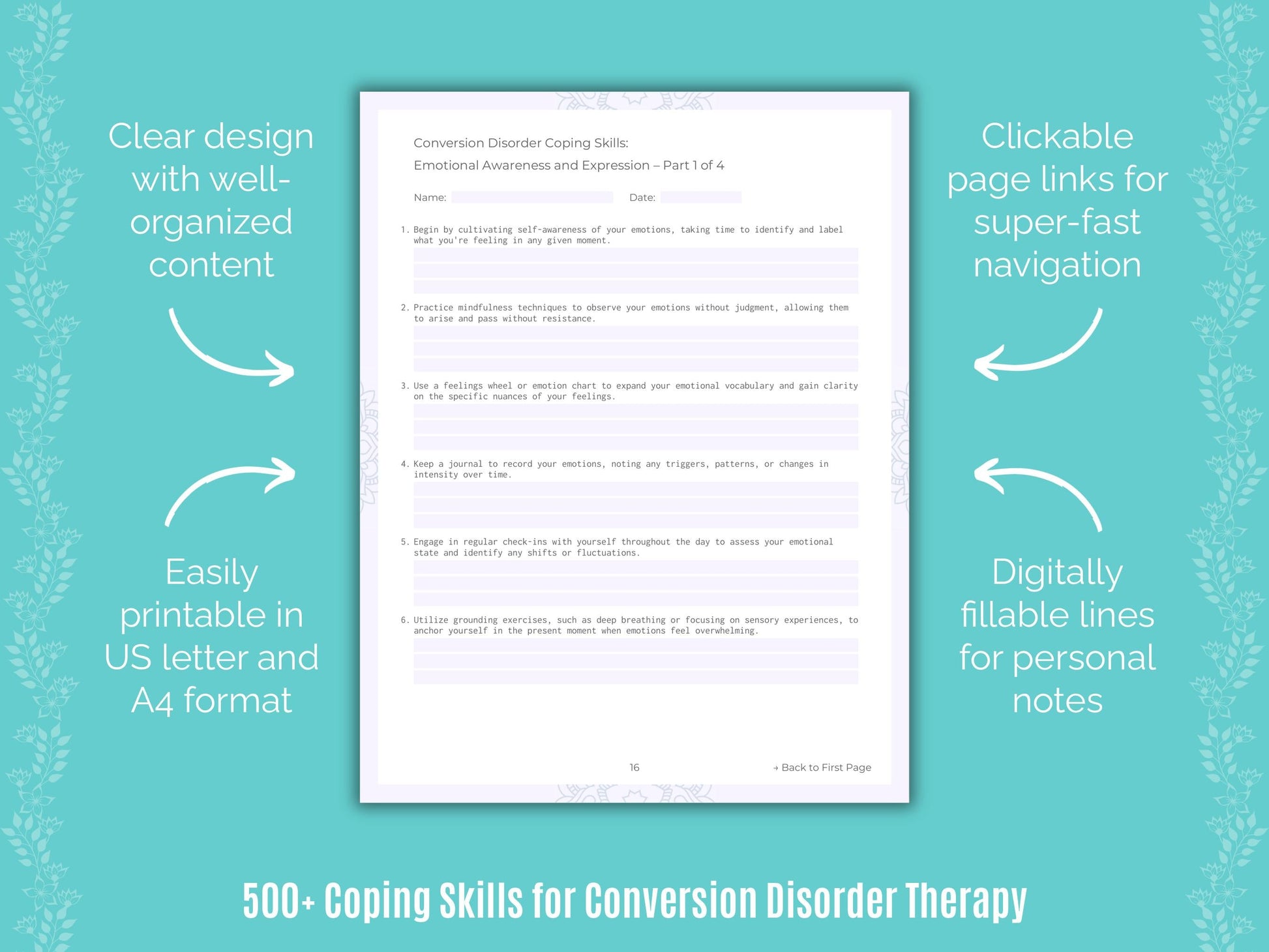 Conversion Disorder Therapy Counseling Templates