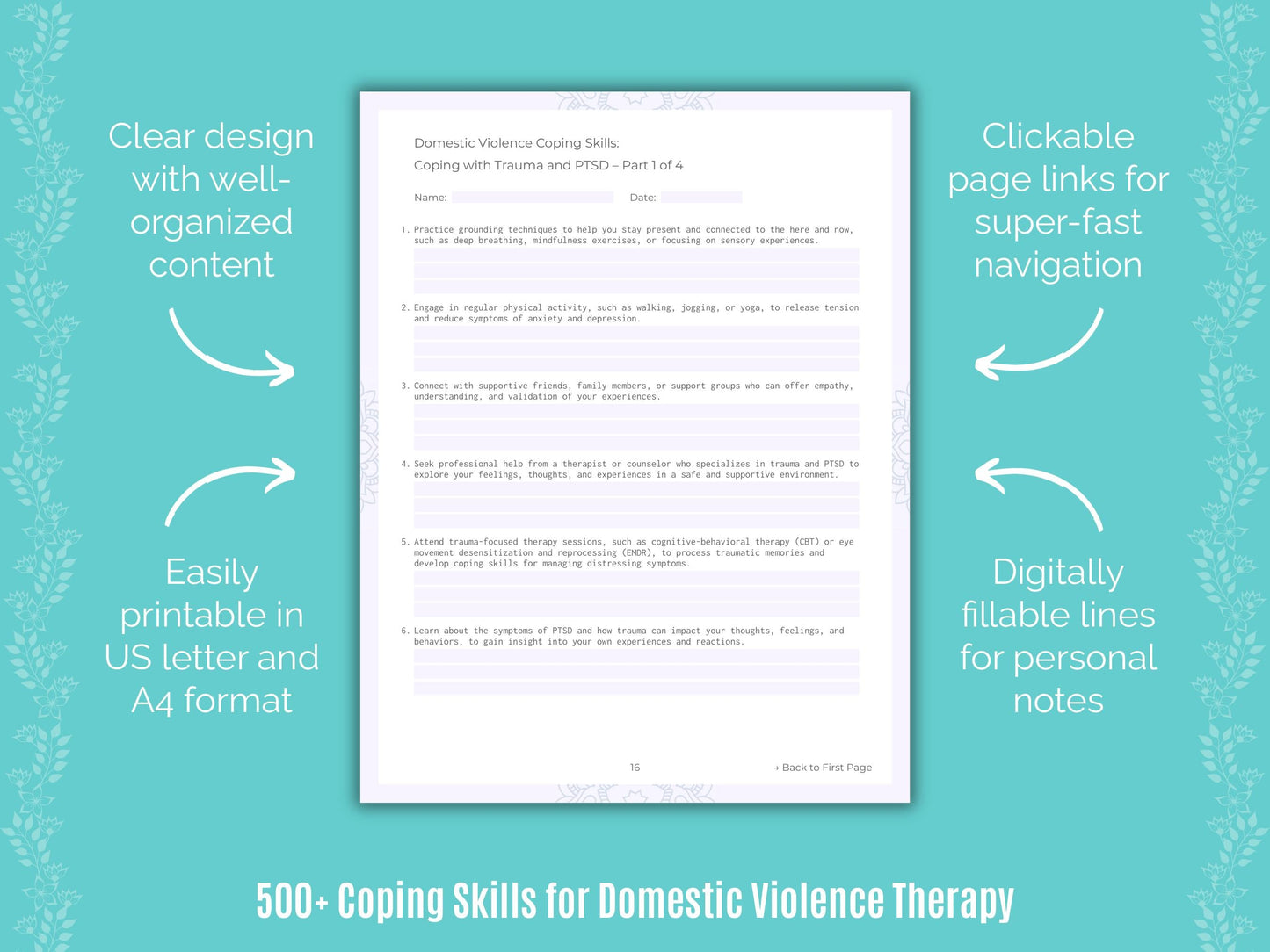 Domestic Violence Therapy Counseling Templates