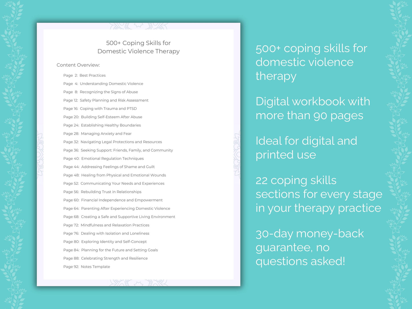 Domestic Violence Therapy Therapist Worksheets