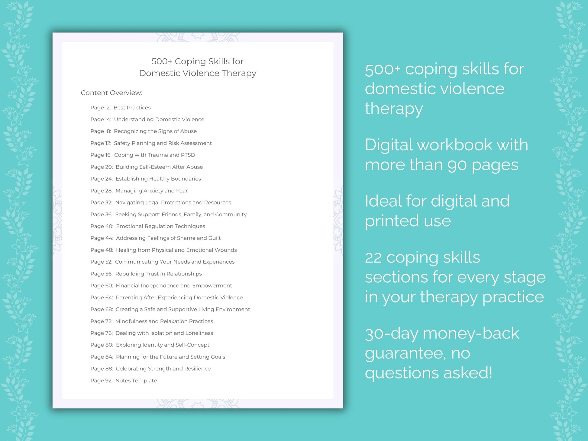 Domestic Violence Therapy Therapist Worksheets