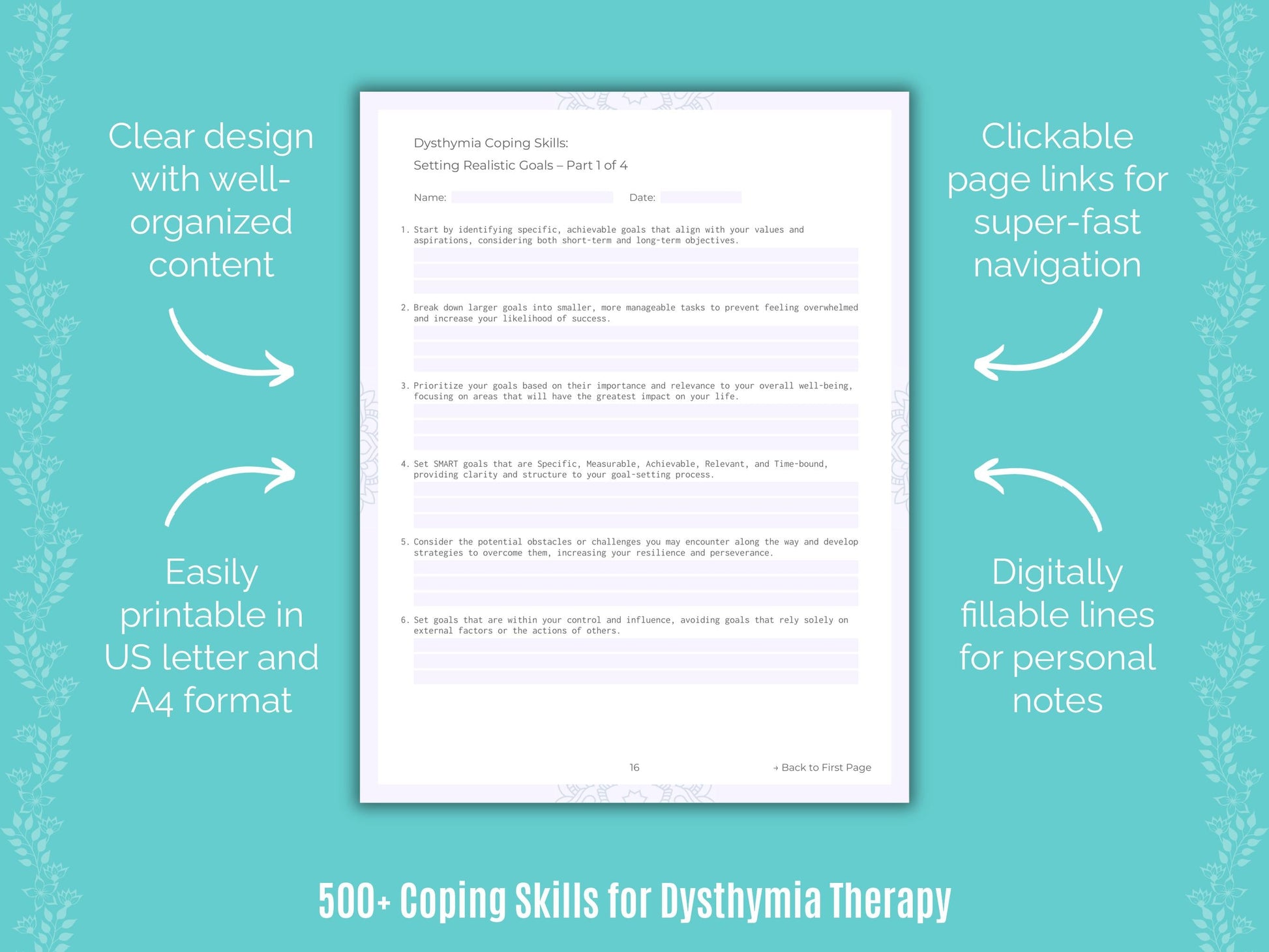 Dysthymia Therapy Counseling Templates