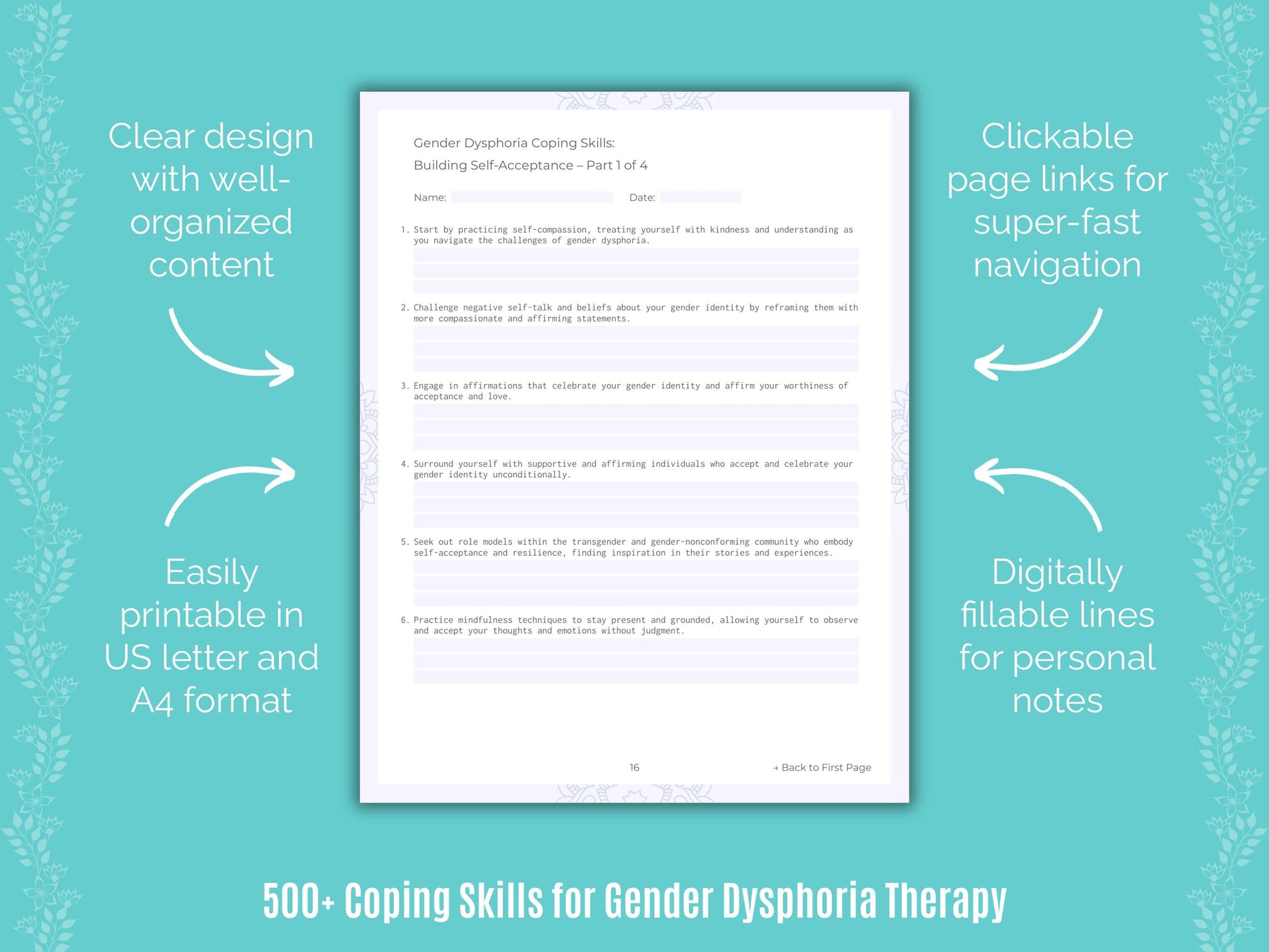 Gender Dysphoria Therapy Counseling Templates