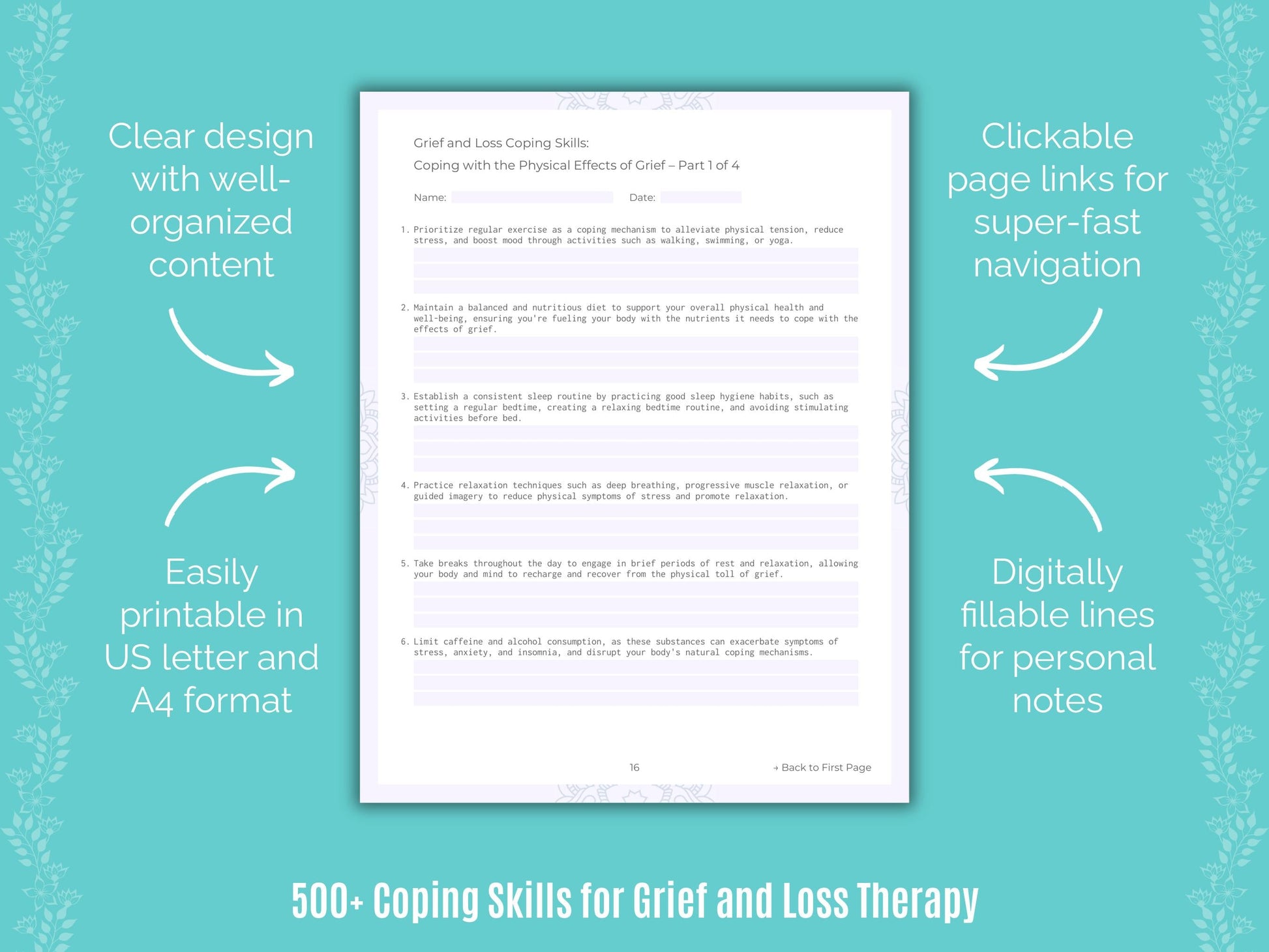 Grief and Loss Therapy Counseling Templates