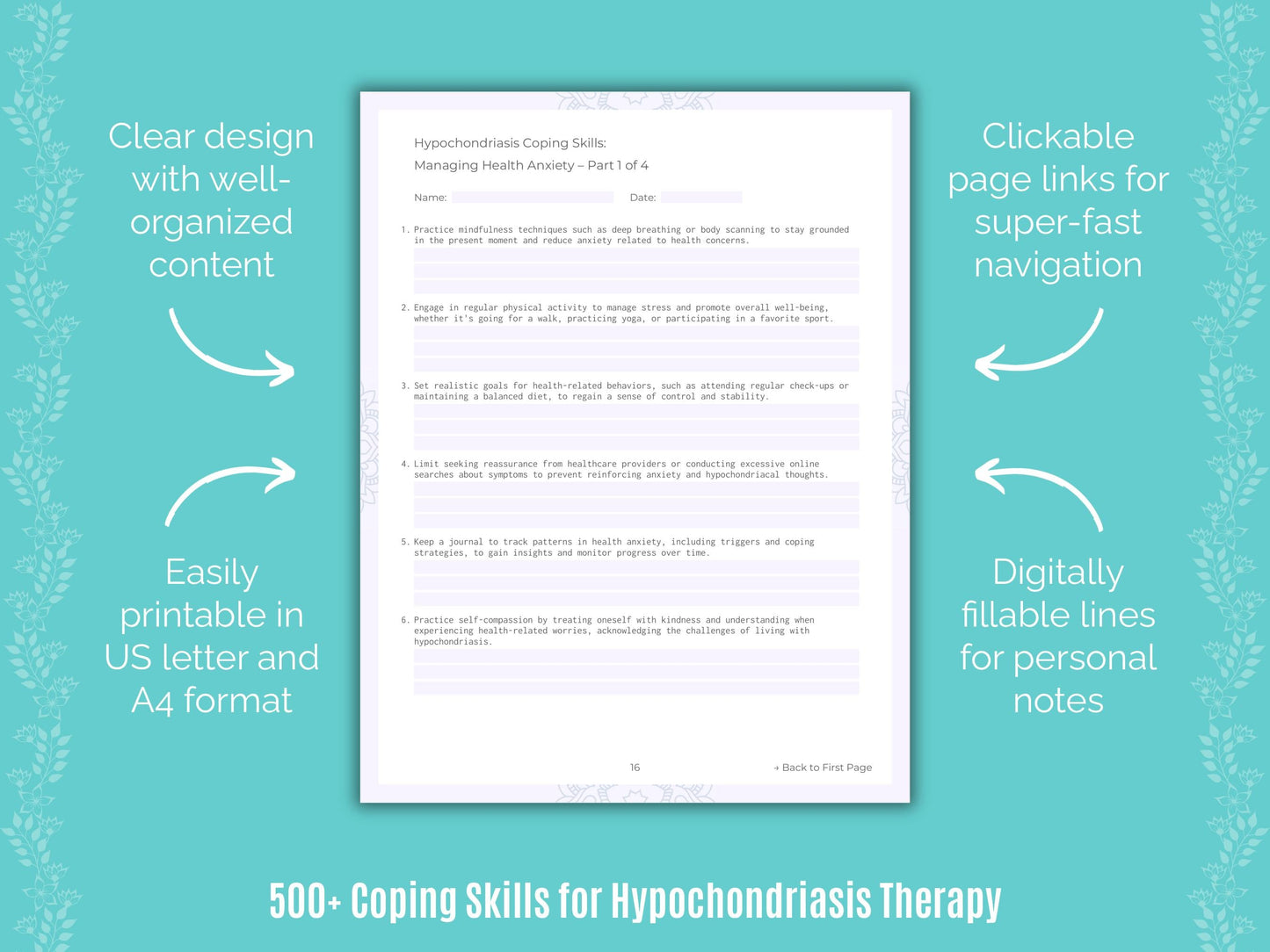 Hypochondriasis Therapy Counseling Templates