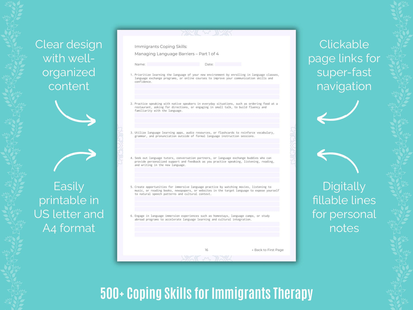 Immigrants Therapy Counseling Templates