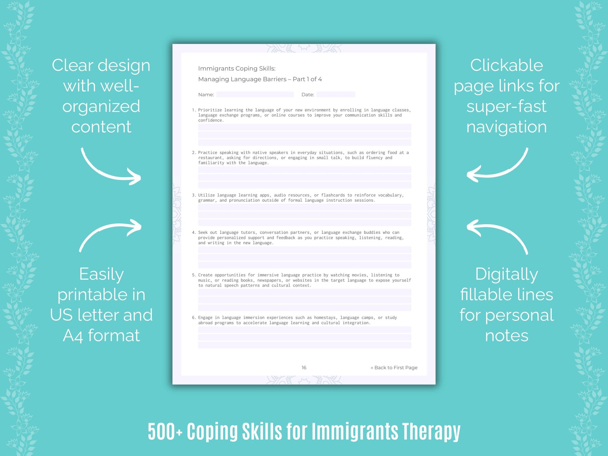 Immigrants Therapy Counseling Templates