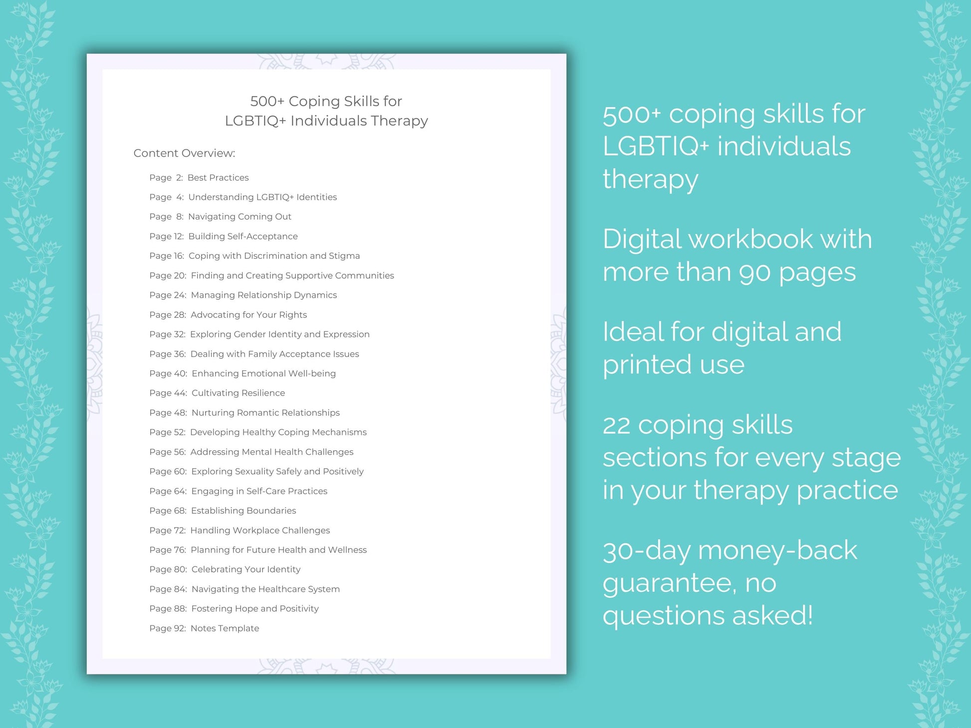 LGBTIQ+ Individuals Therapy Therapist Worksheets