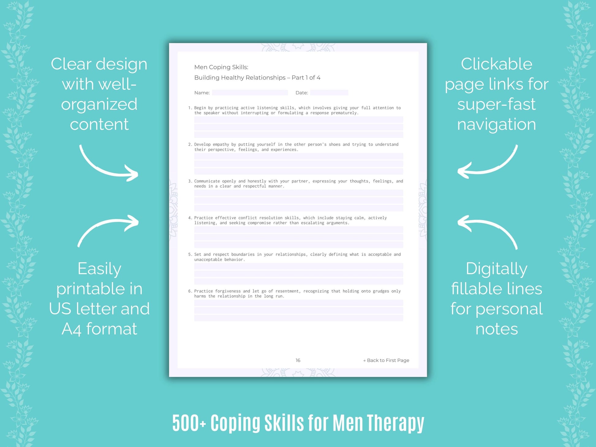 Men Therapy Counseling Templates