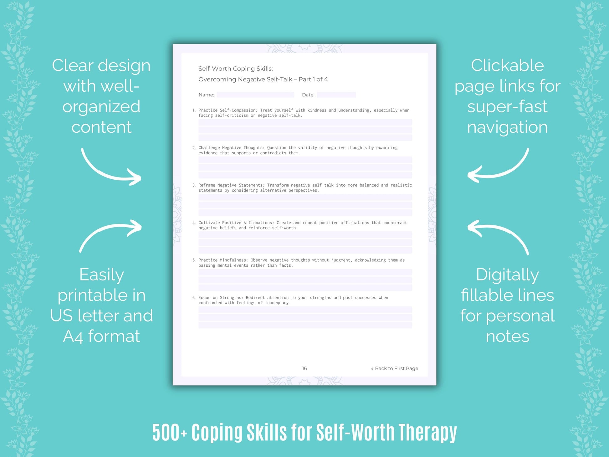 Self-Worth Therapy Counseling Templates