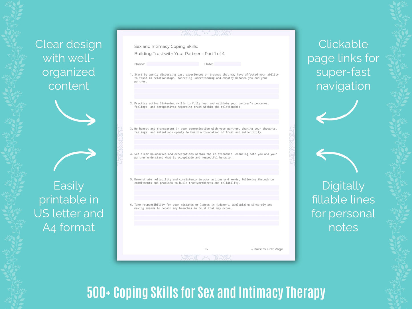 Sex and Intimacy Therapy Counseling Templates