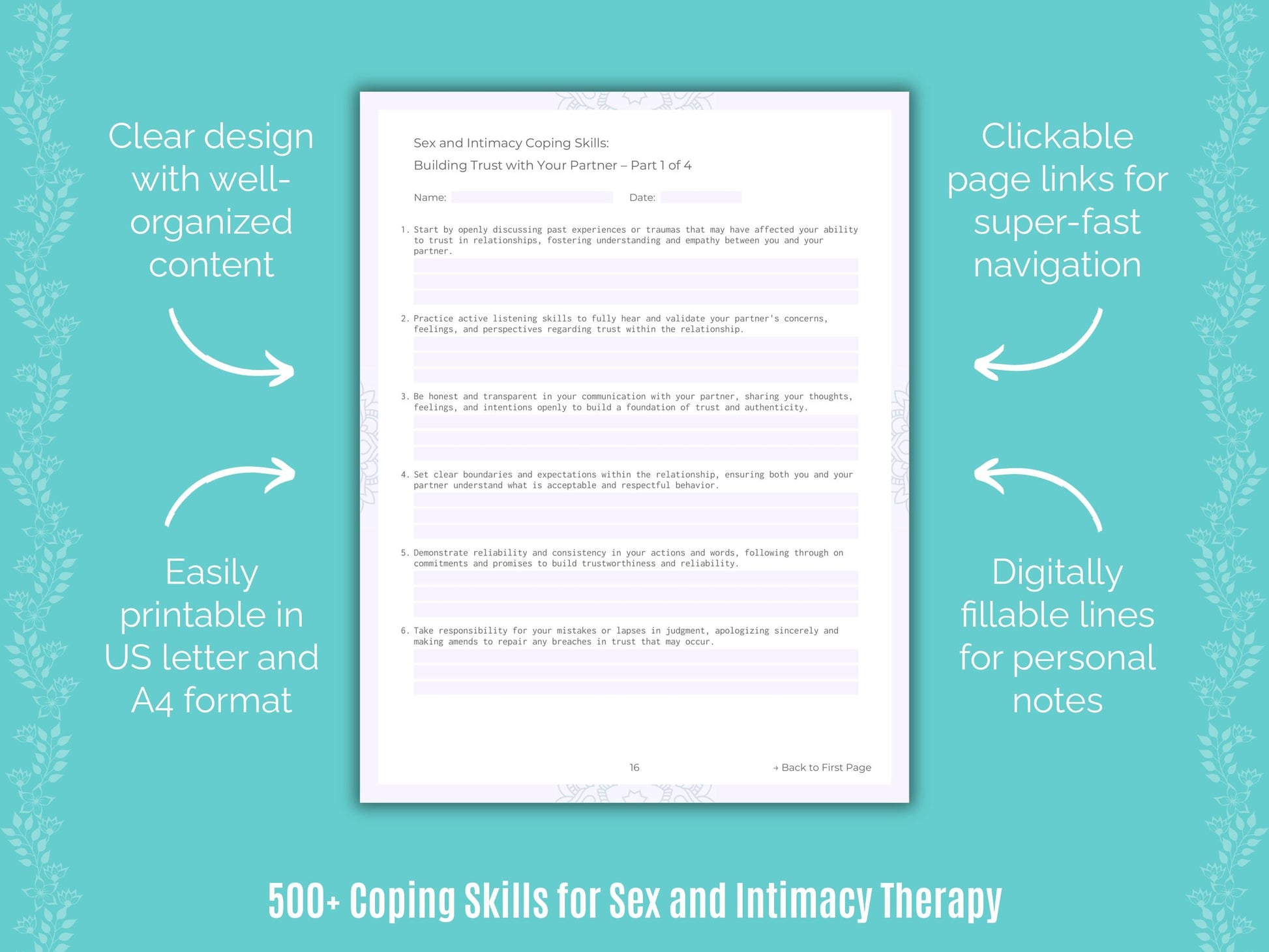 Sex and Intimacy Therapy Counseling Templates