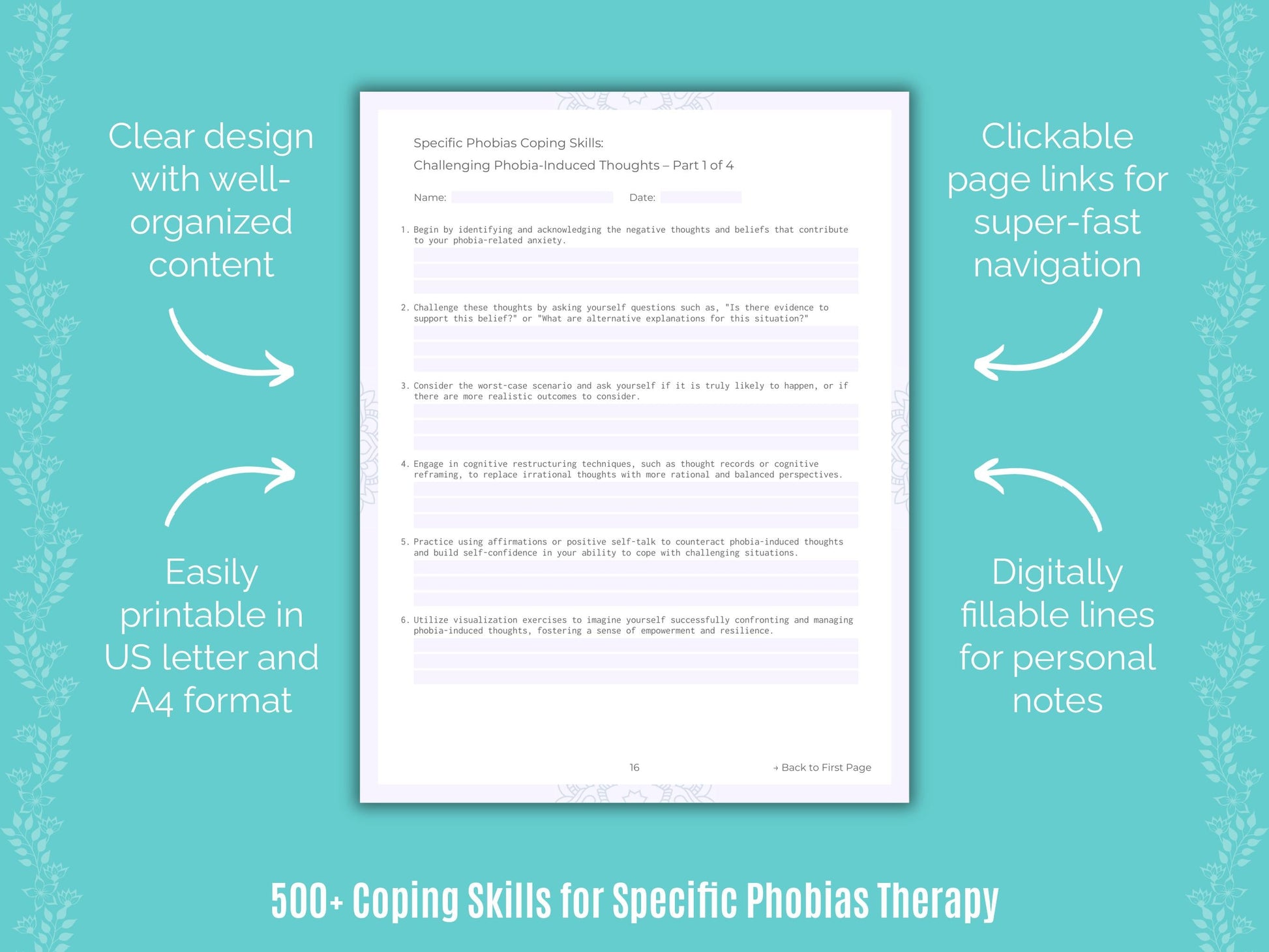 Specific Phobias Therapy Counseling Templates