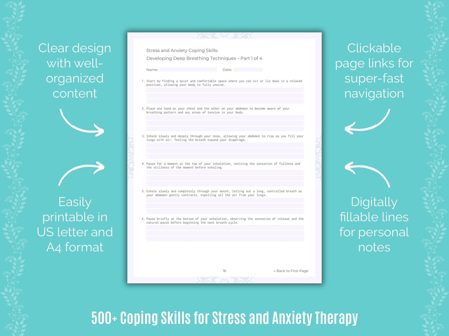 Stress and Anxiety Therapy Counseling Templates