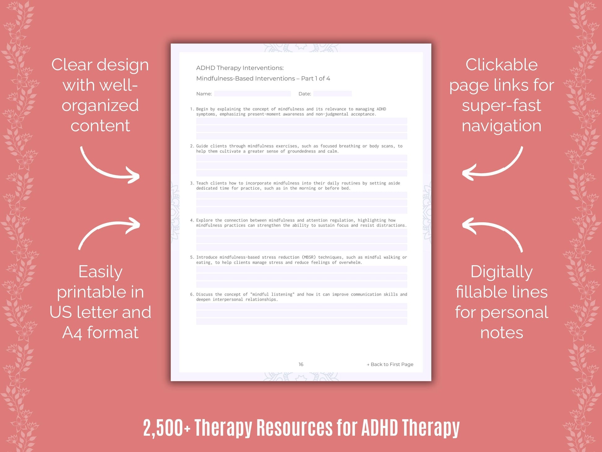 ADHD Therapy Counselor Cheat Sheets