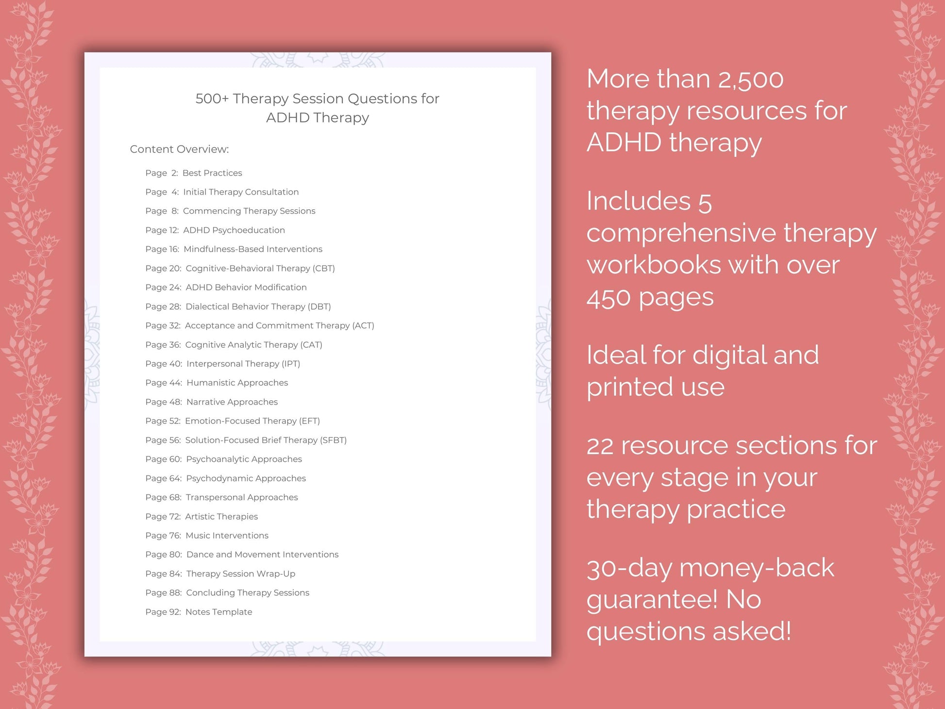 ADHD Therapy Counseling Templates