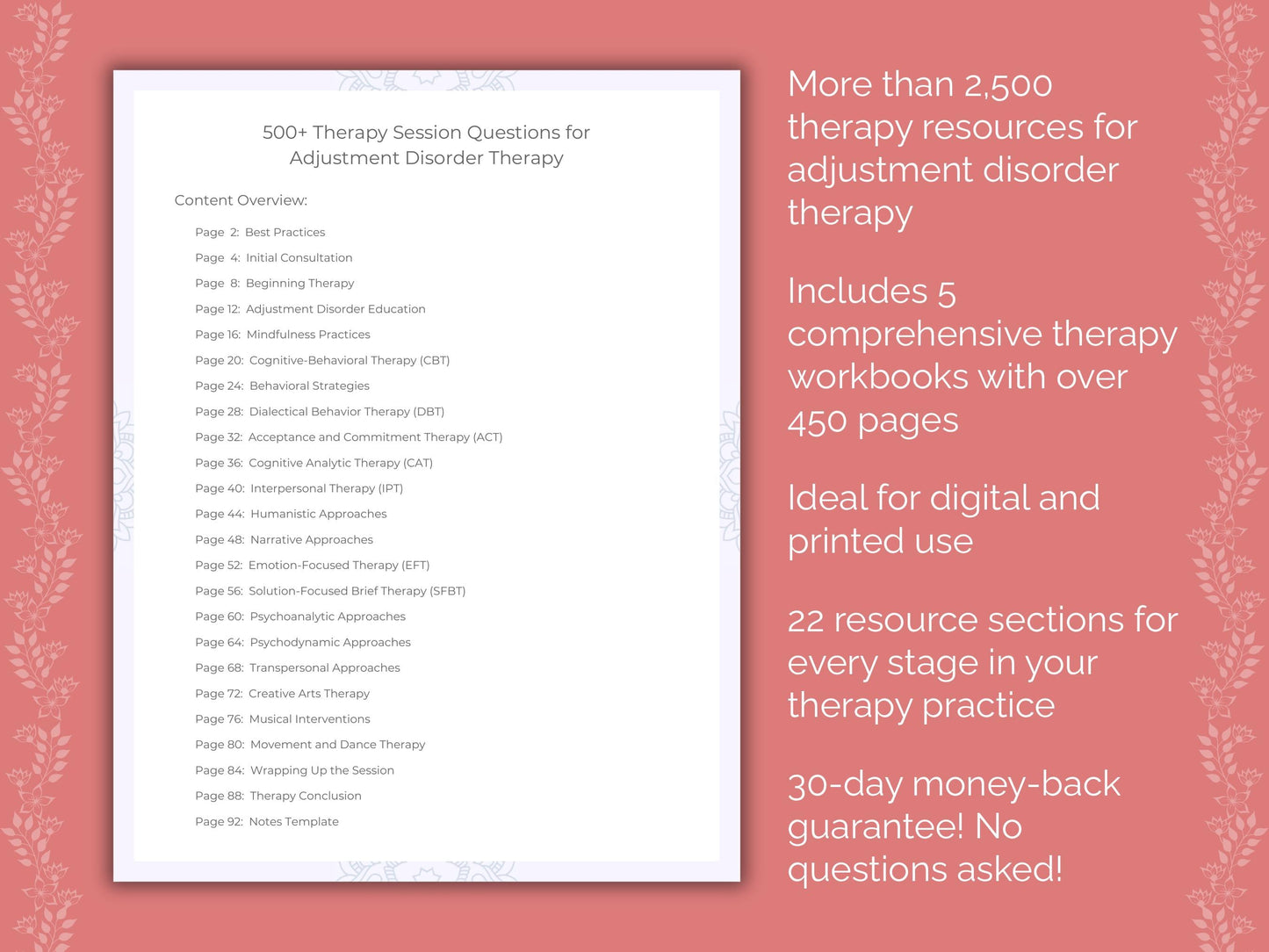 Adjustment Disorder Therapy Counseling Templates