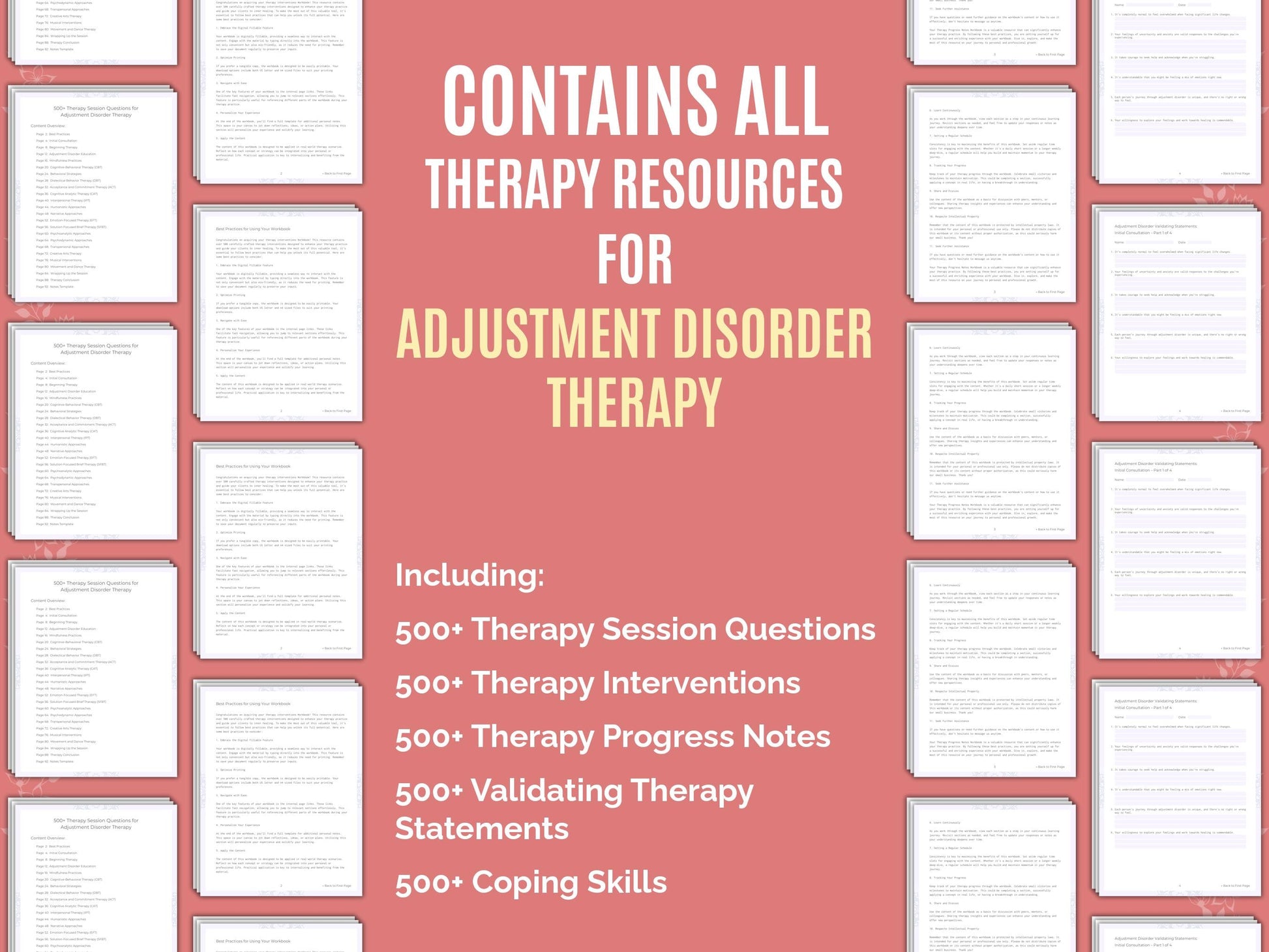 Adjustment Disorder Therapy Therapist Worksheets