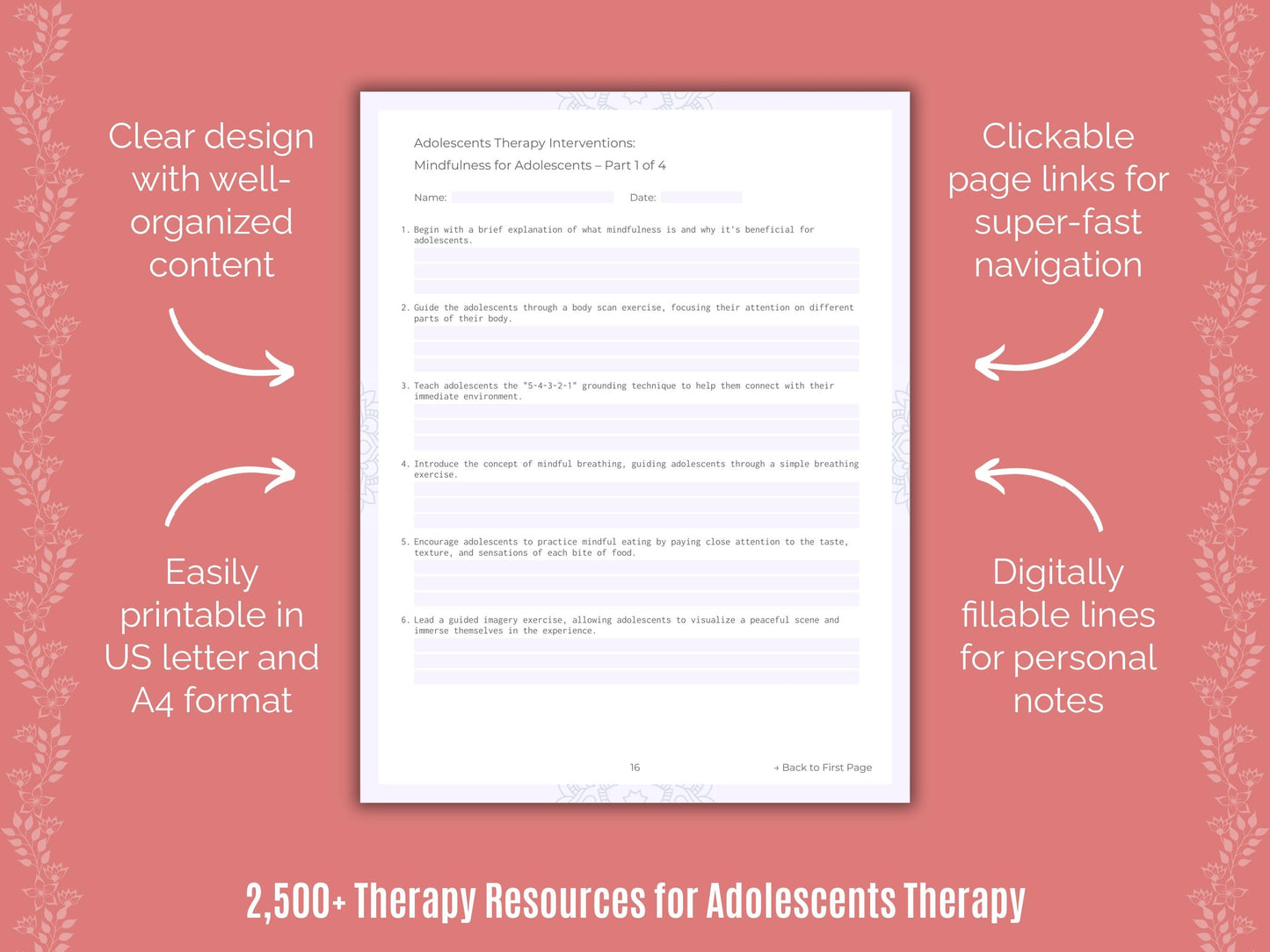 Adolescents Therapy Counselor Cheat Sheets