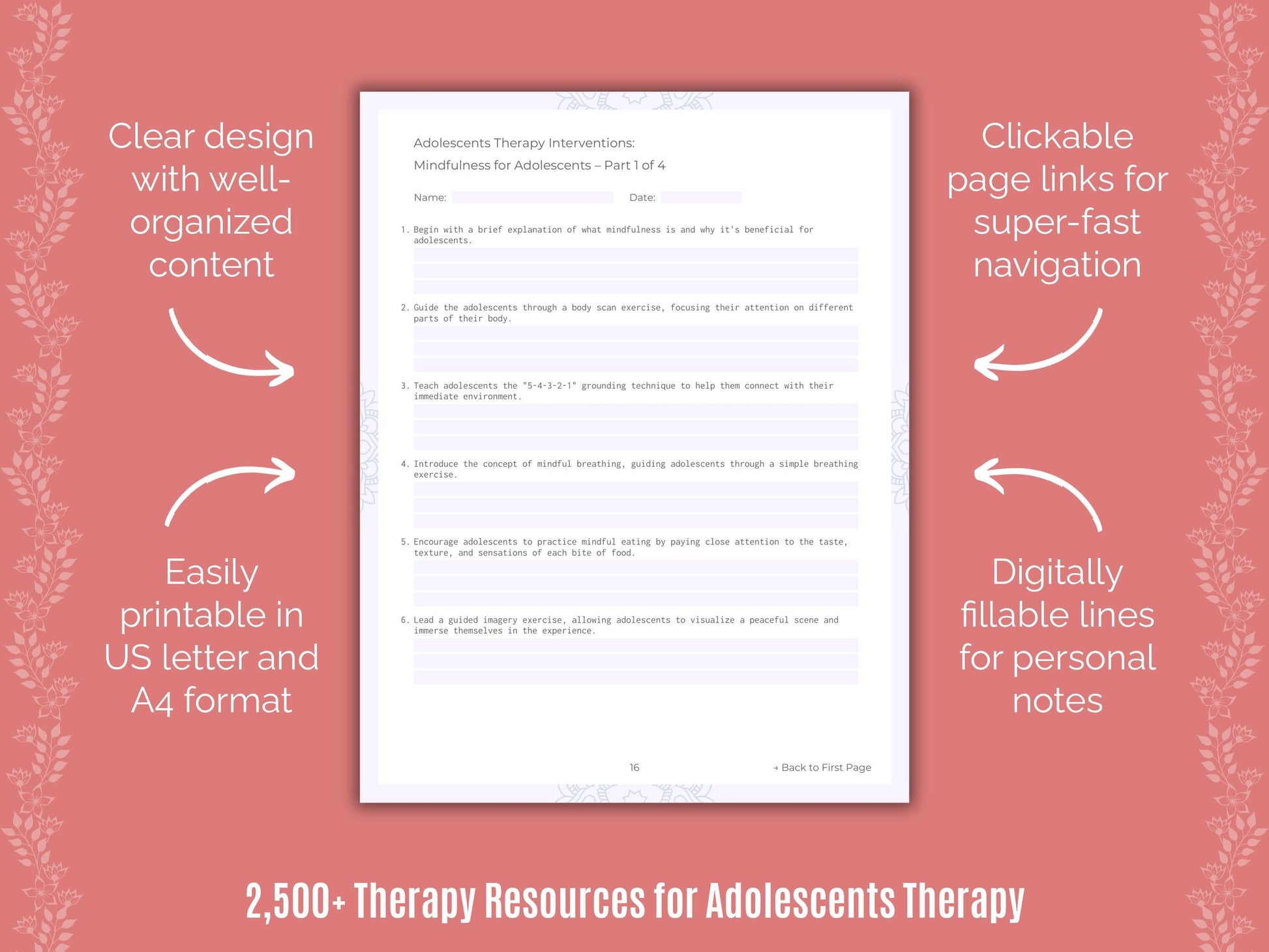 Adolescents Therapy Counselor Cheat Sheets