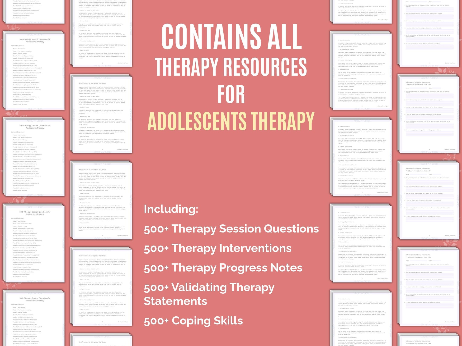 Adolescents Therapy Therapist Worksheets