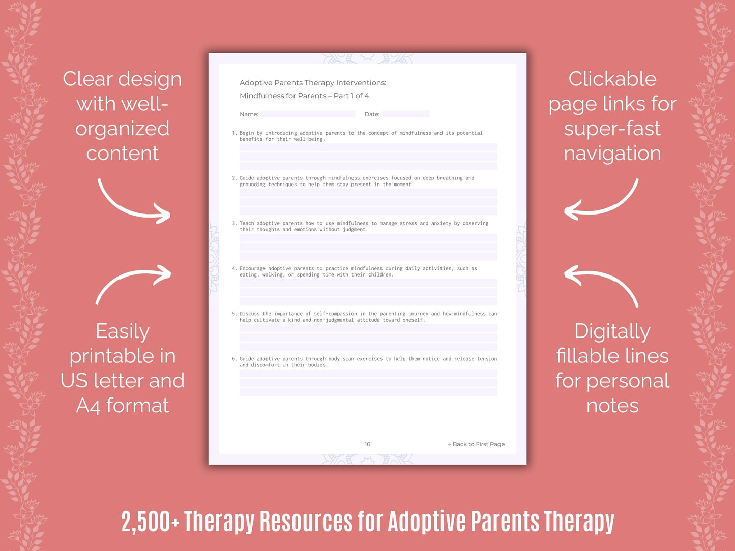 Adoptive Parents Therapy Counselor Cheat Sheets