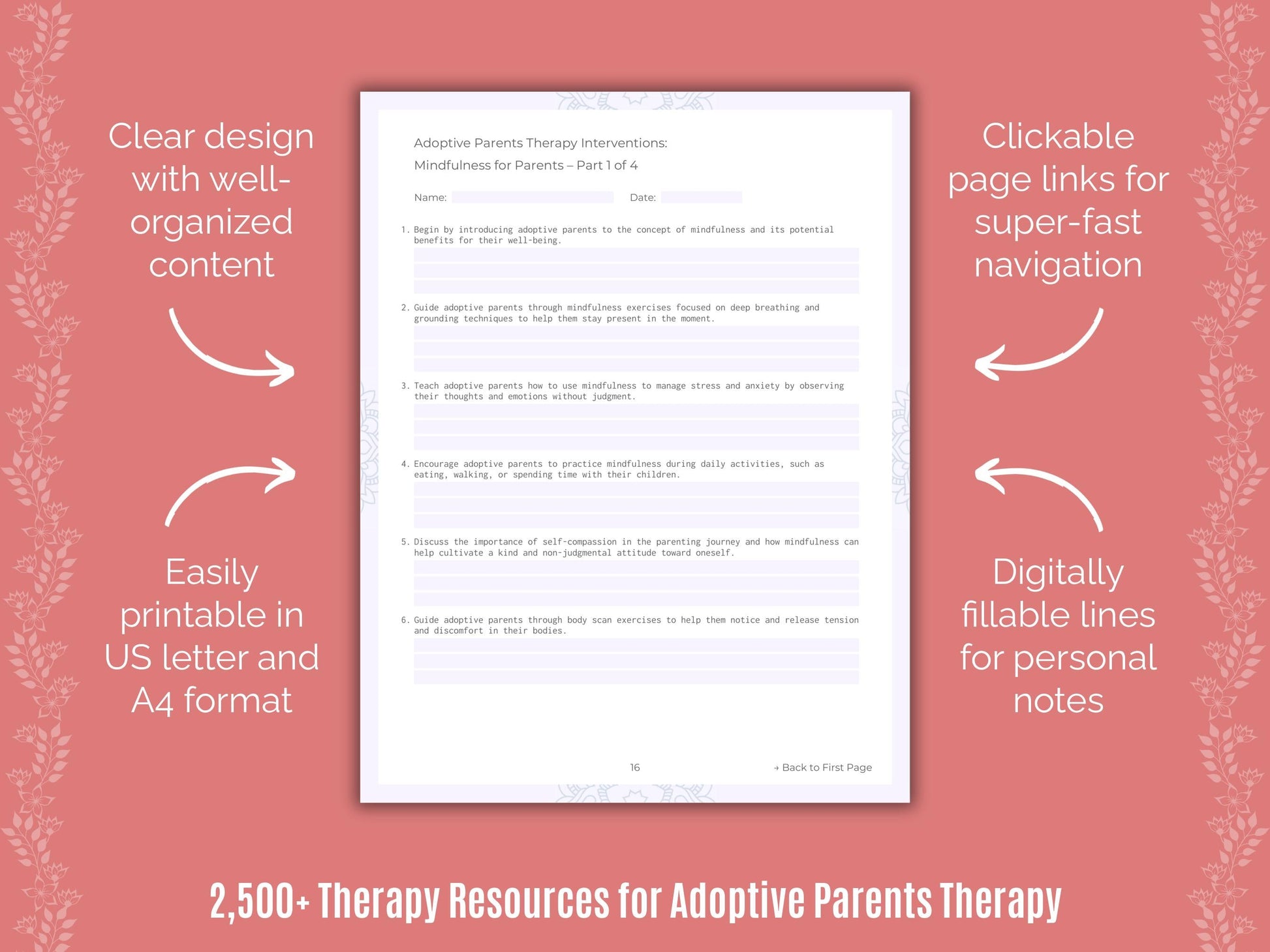 Adoptive Parents Therapy Counselor Cheat Sheets