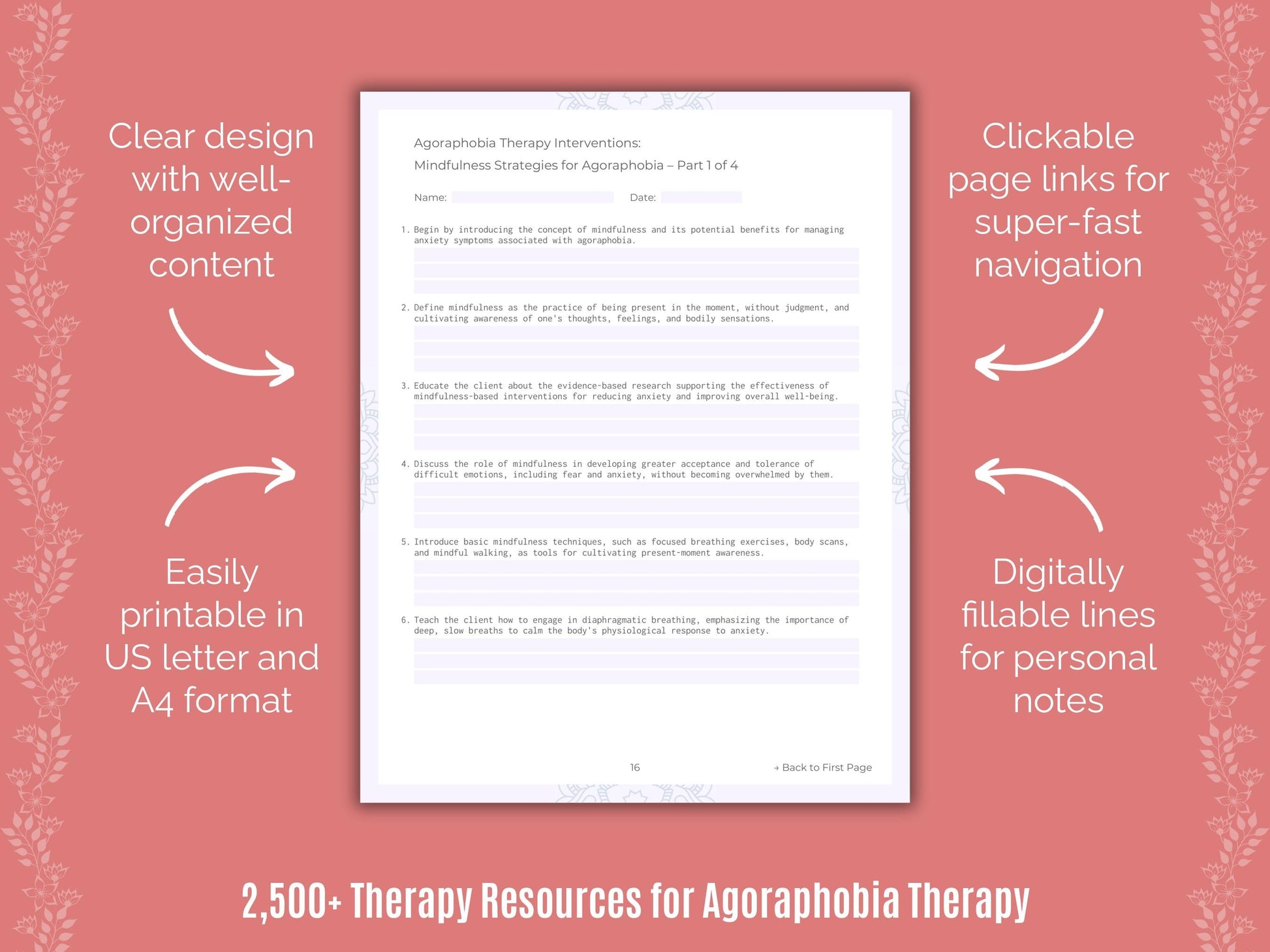 Agoraphobia Therapy Counselor Cheat Sheets