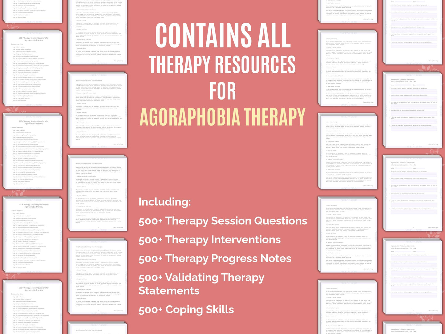 Agoraphobia Therapy Therapist Worksheets