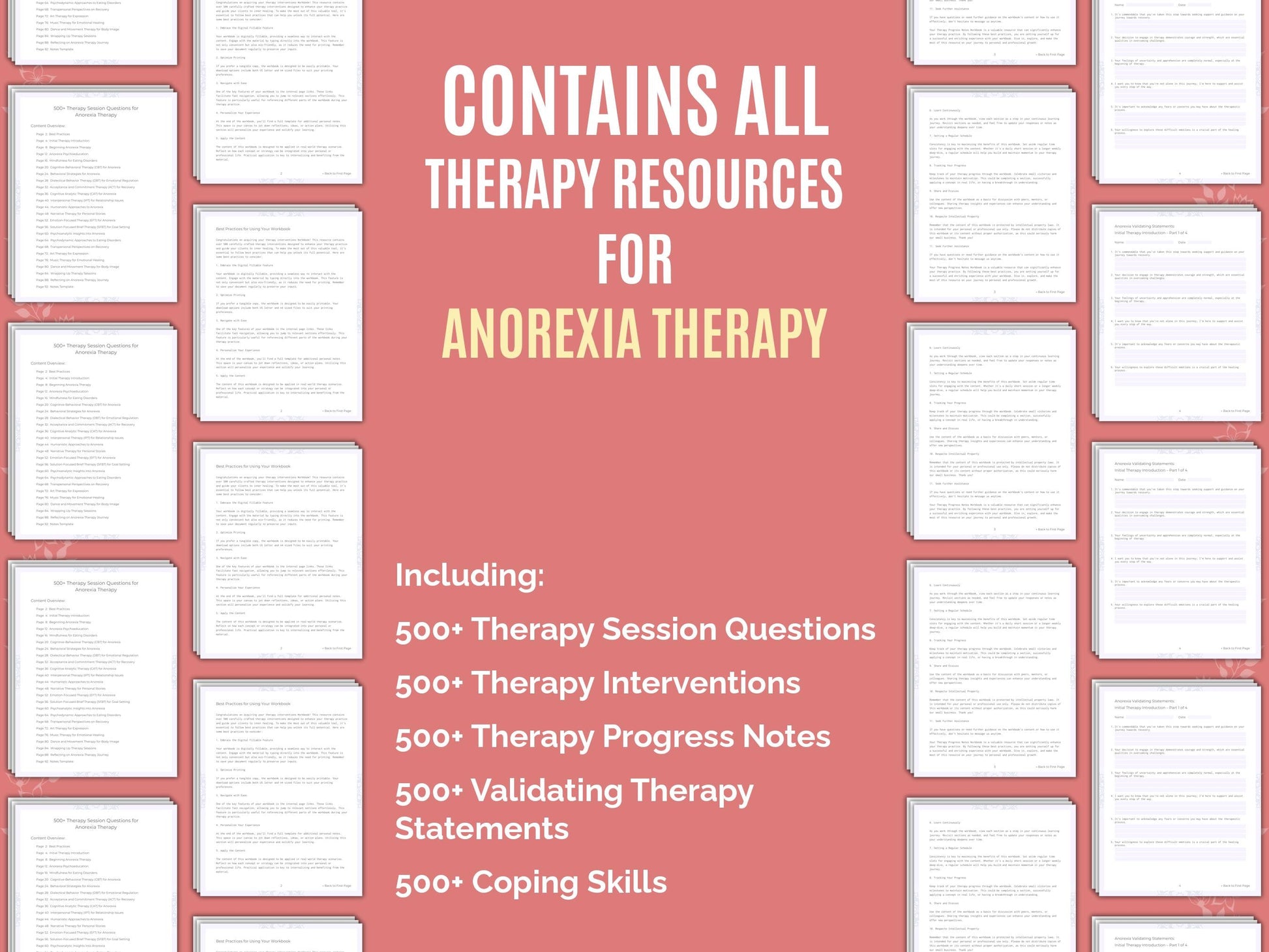 Anorexia Therapy Therapist Worksheets