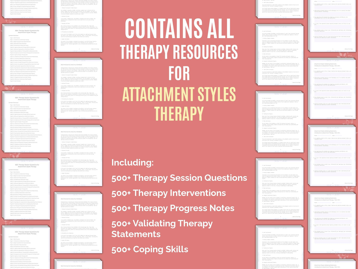 Attachment Styles Therapy Therapist Worksheets