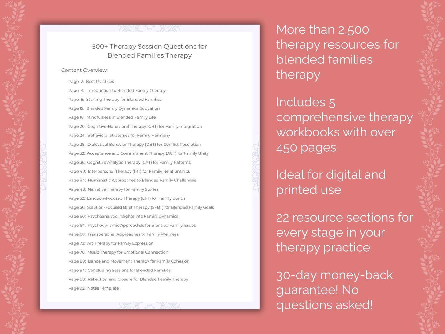 Blended Families Therapy Counseling Templates