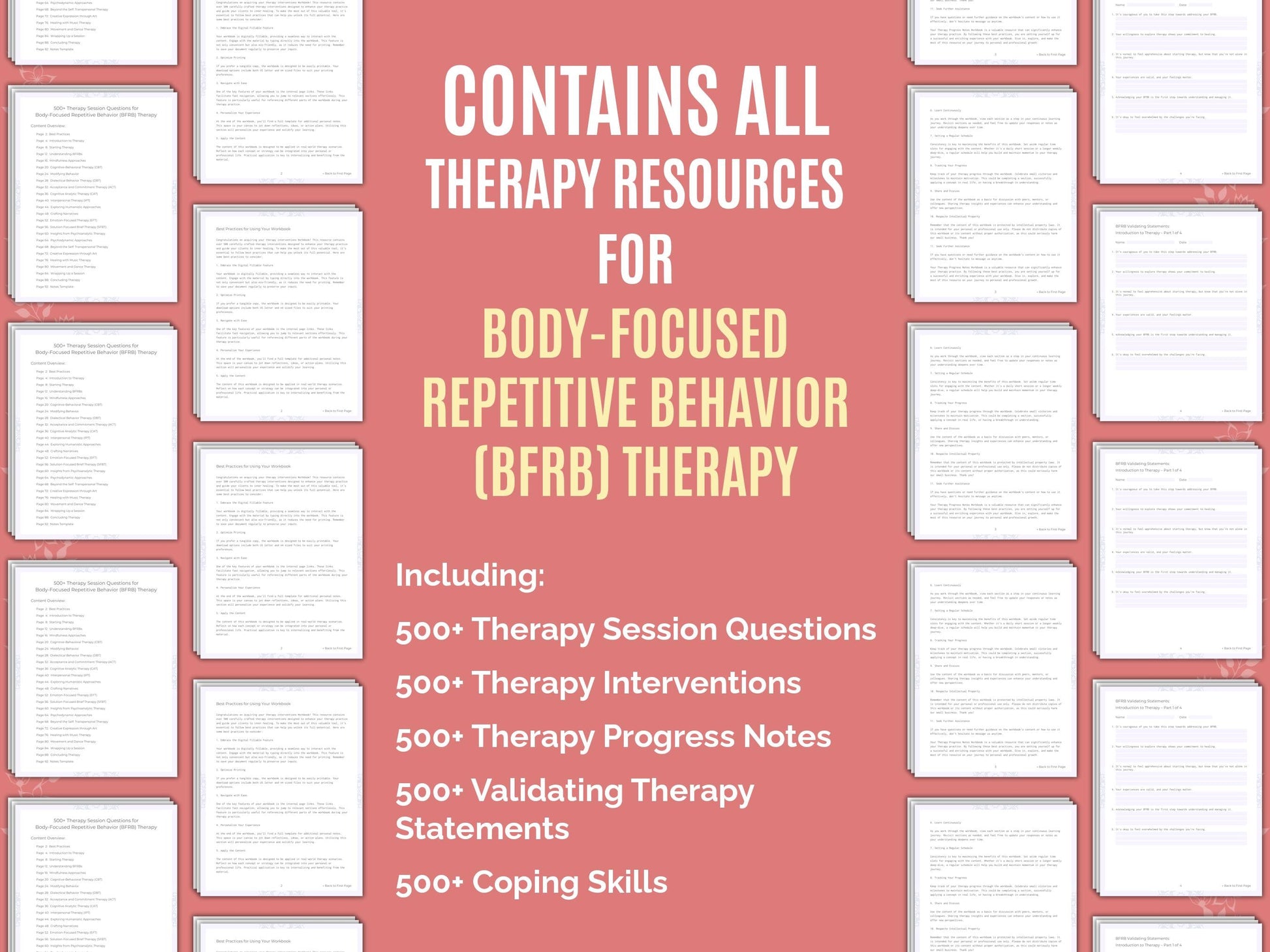 Body-Focused Repetitive Behavior (BFRB) Therapy Therapist Worksheets