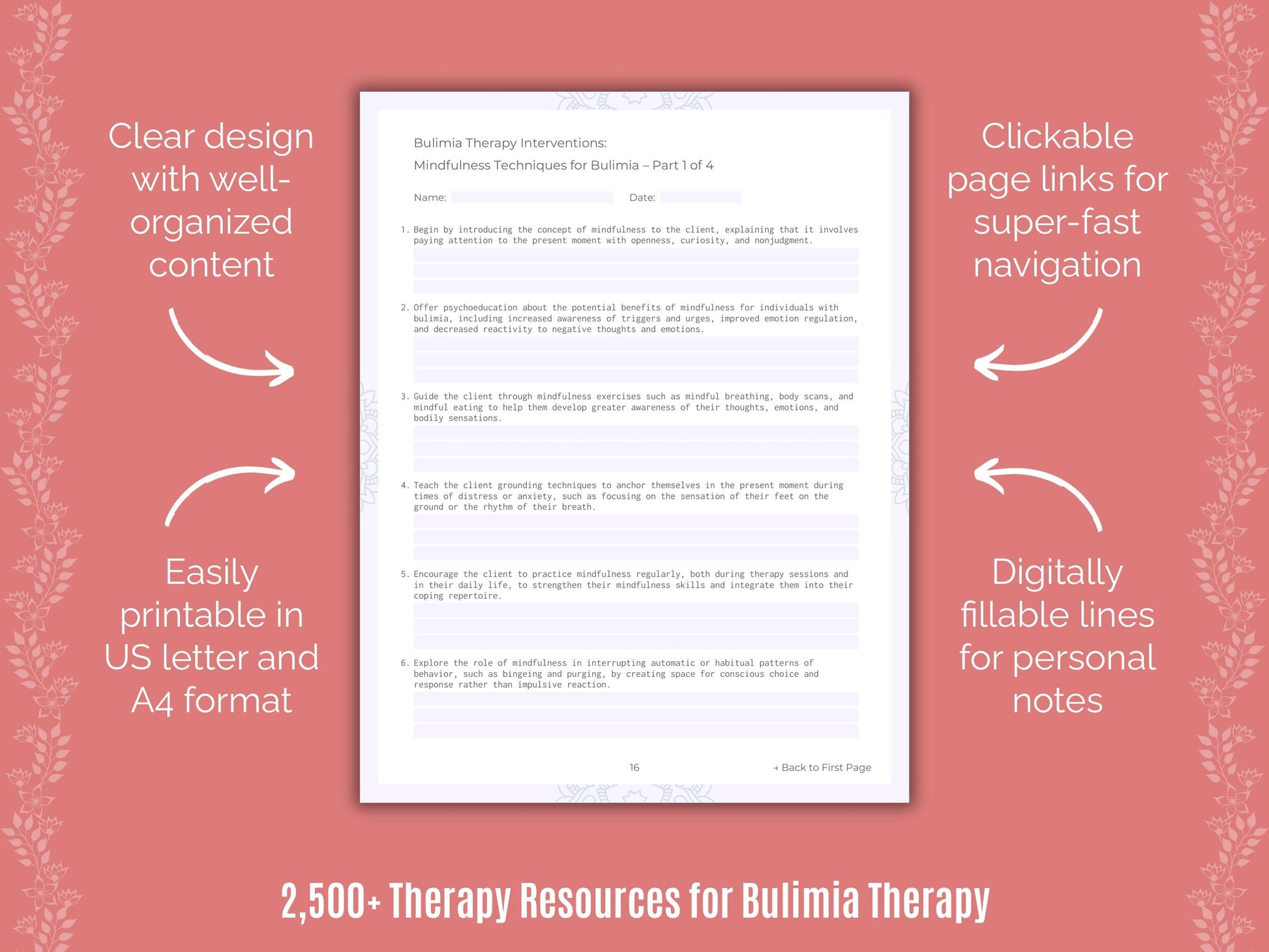 Bulimia Therapy Counselor Cheat Sheets