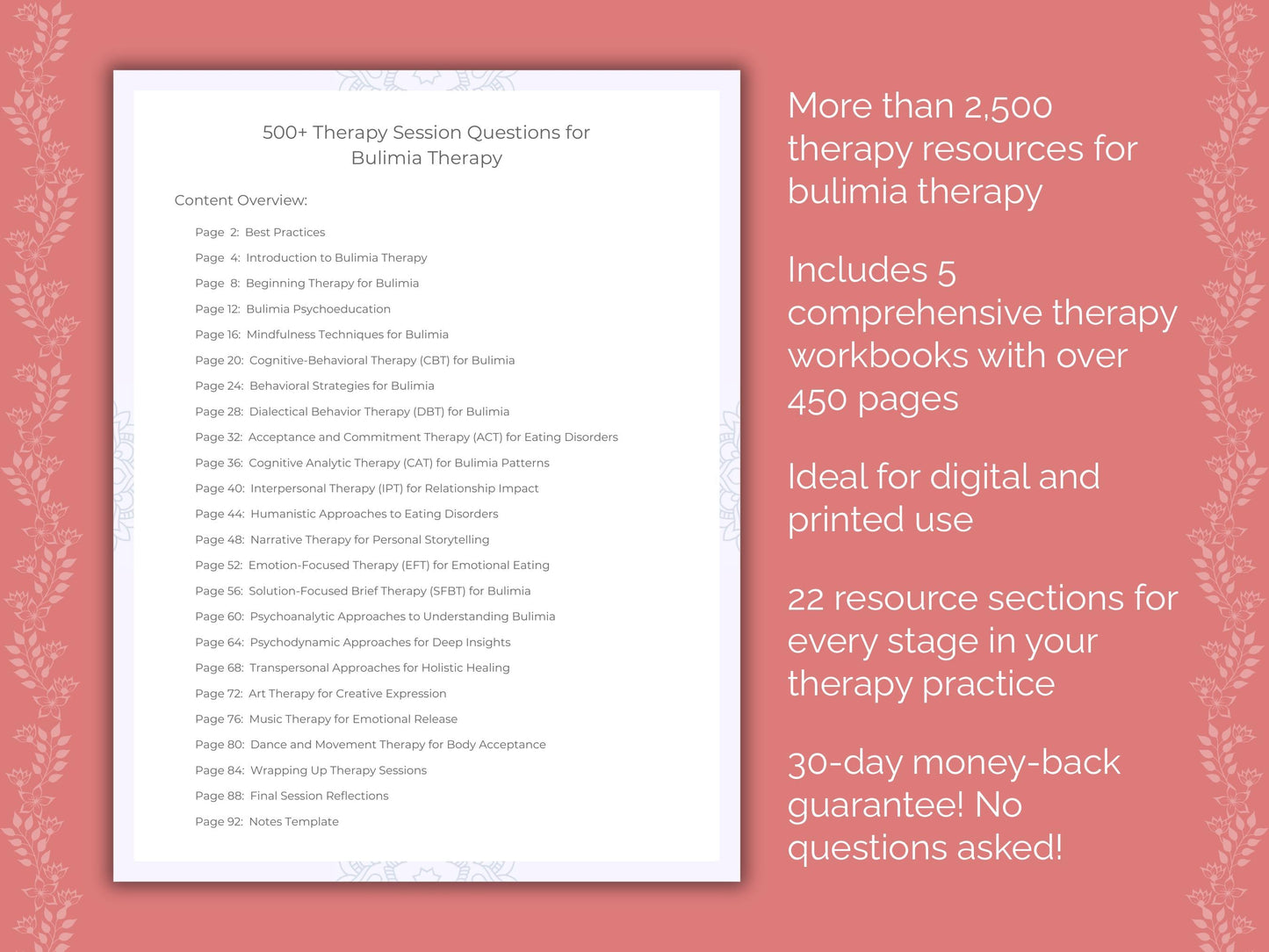 Bulimia Therapy Counseling Templates