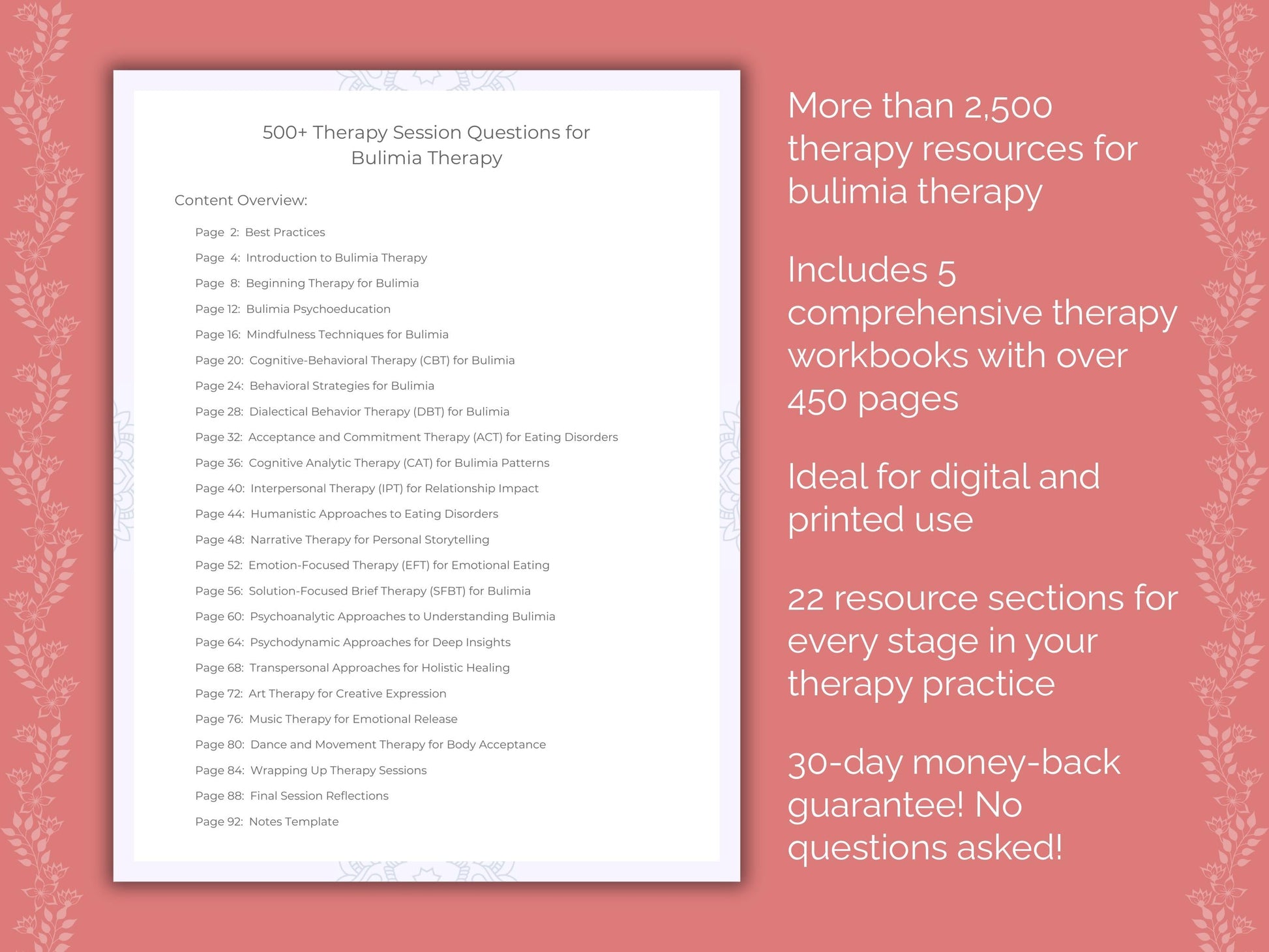 Bulimia Therapy Counseling Templates