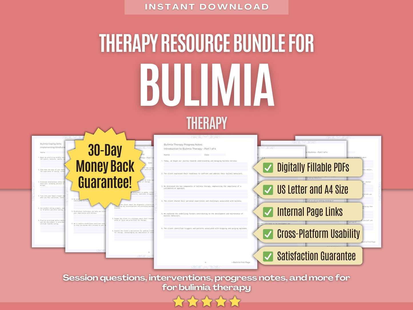 Bulimia Therapy Psychology Workbooks