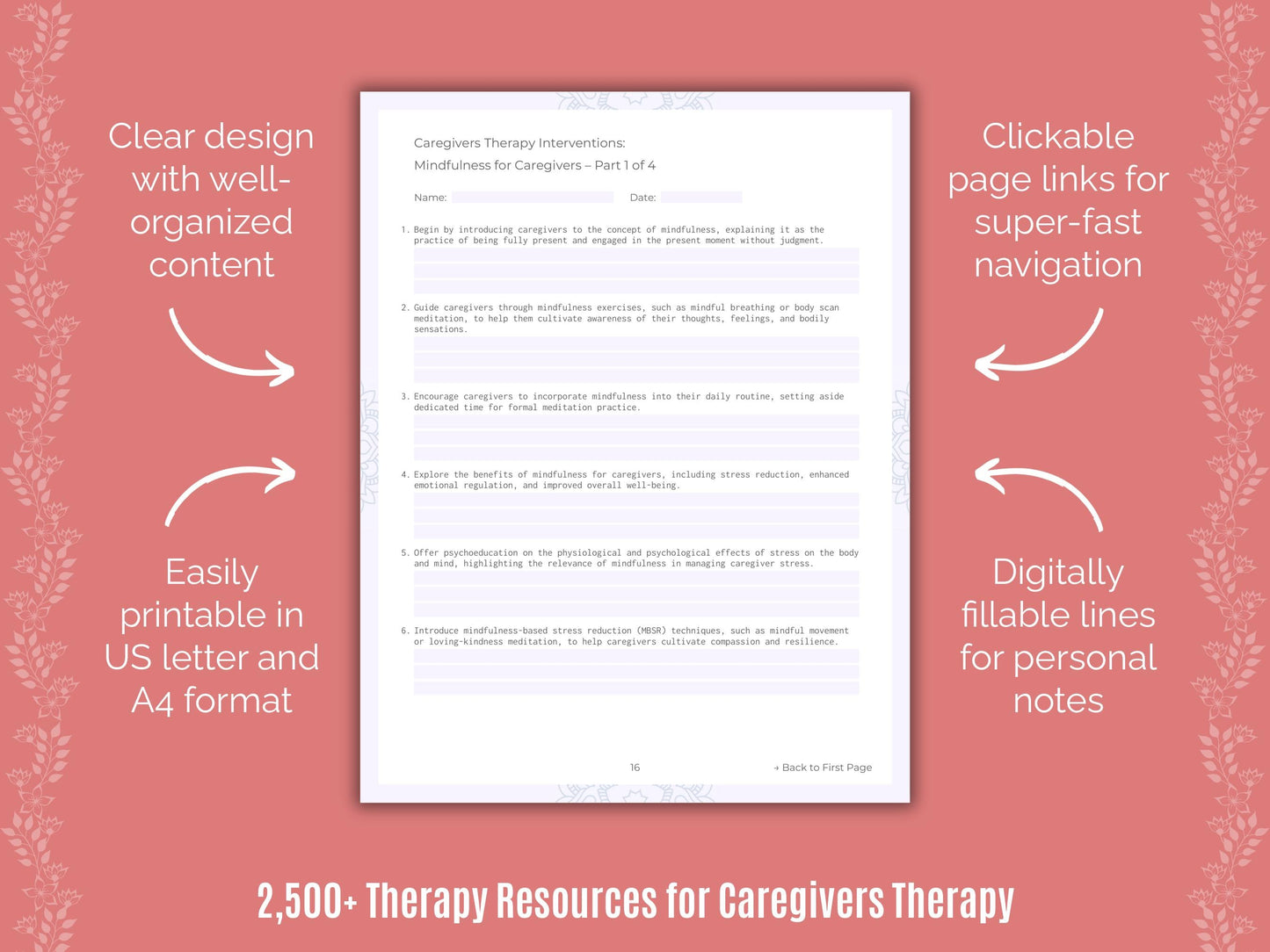 Caregivers Therapy Counselor Cheat Sheets