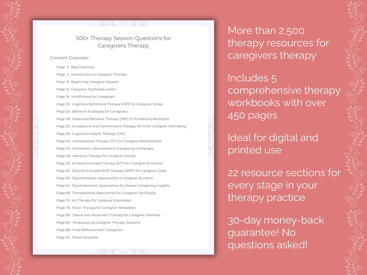 Caregivers Therapy Counseling Templates