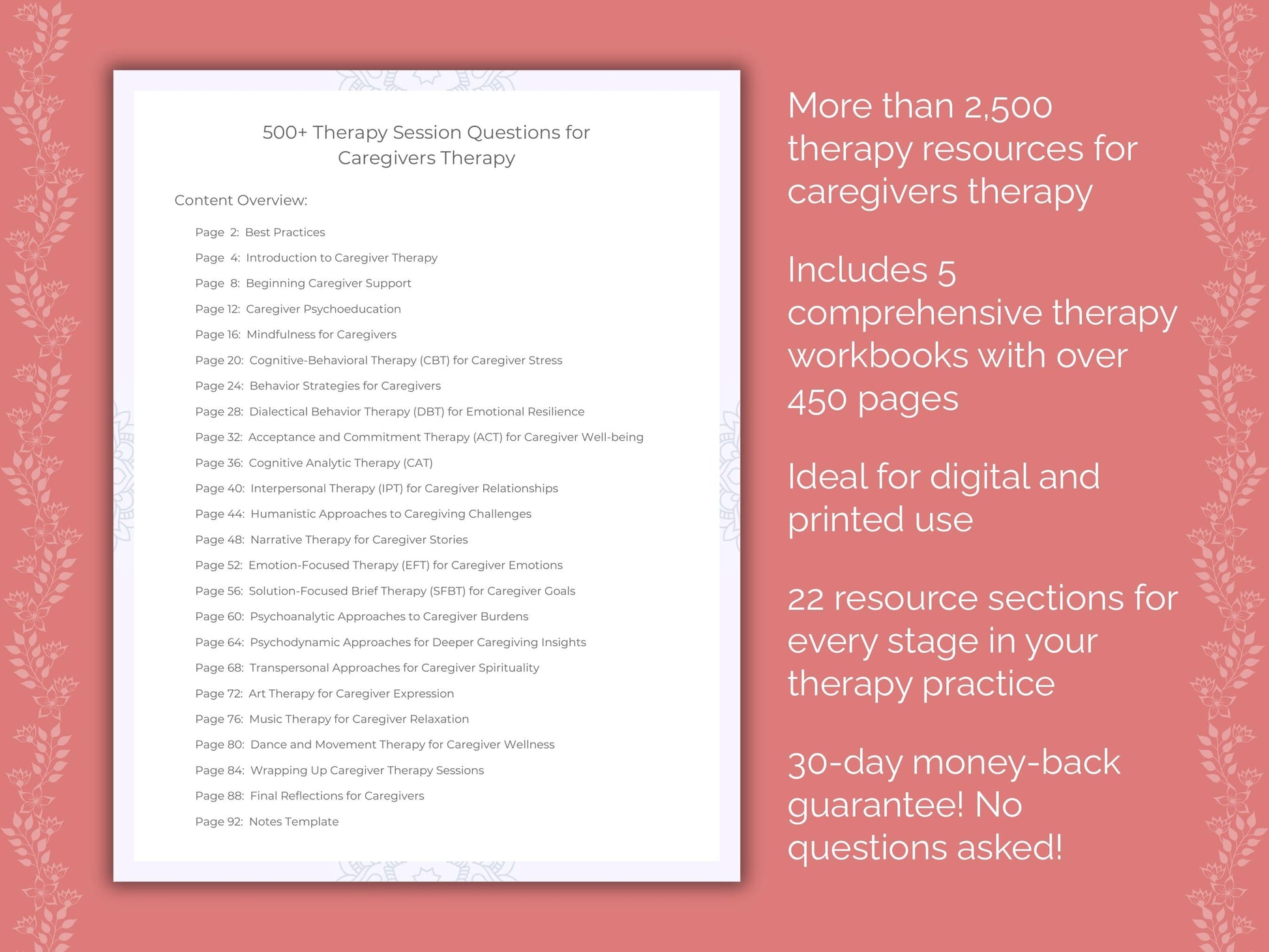 Caregivers Therapy Counseling Templates