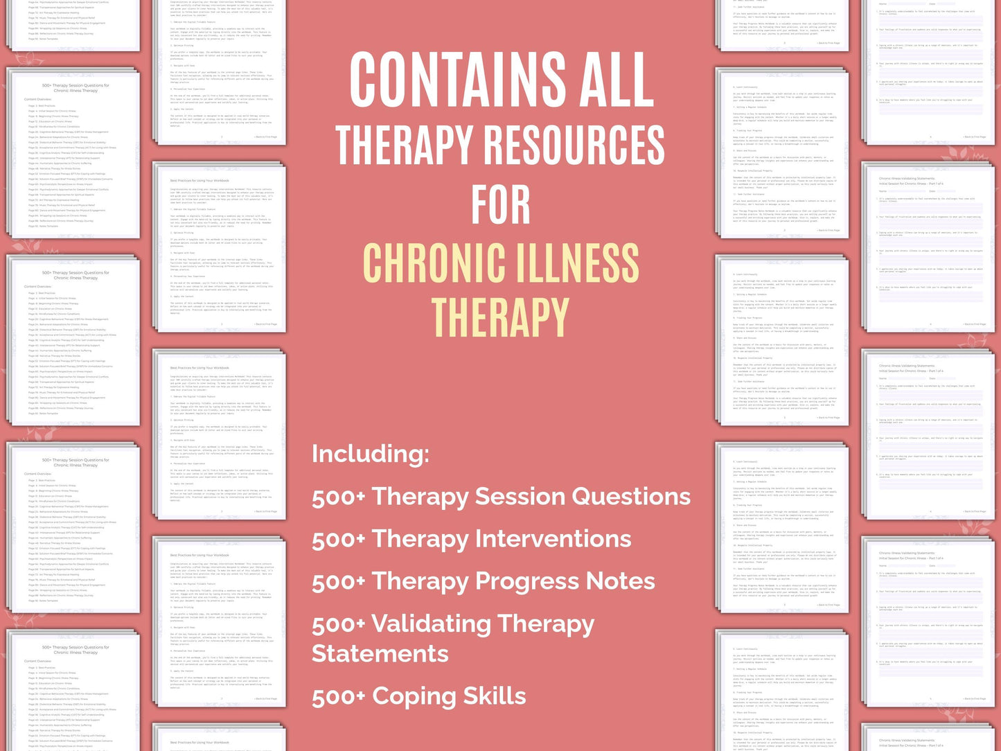 Chronic Illness Therapy Therapist Worksheets